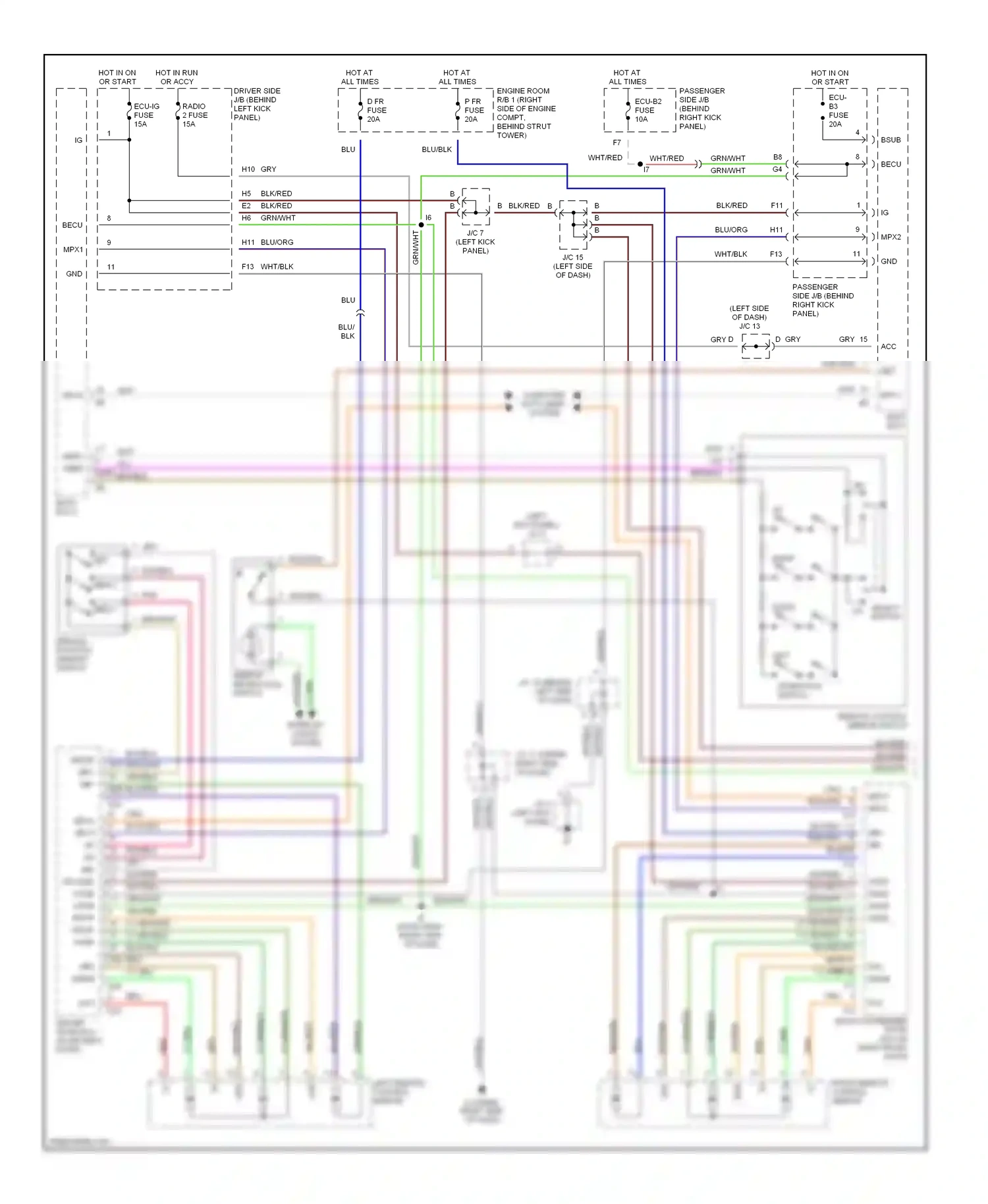 Lexus GS II facelift (2000-2004) left wiring diagram  (3 of 4)