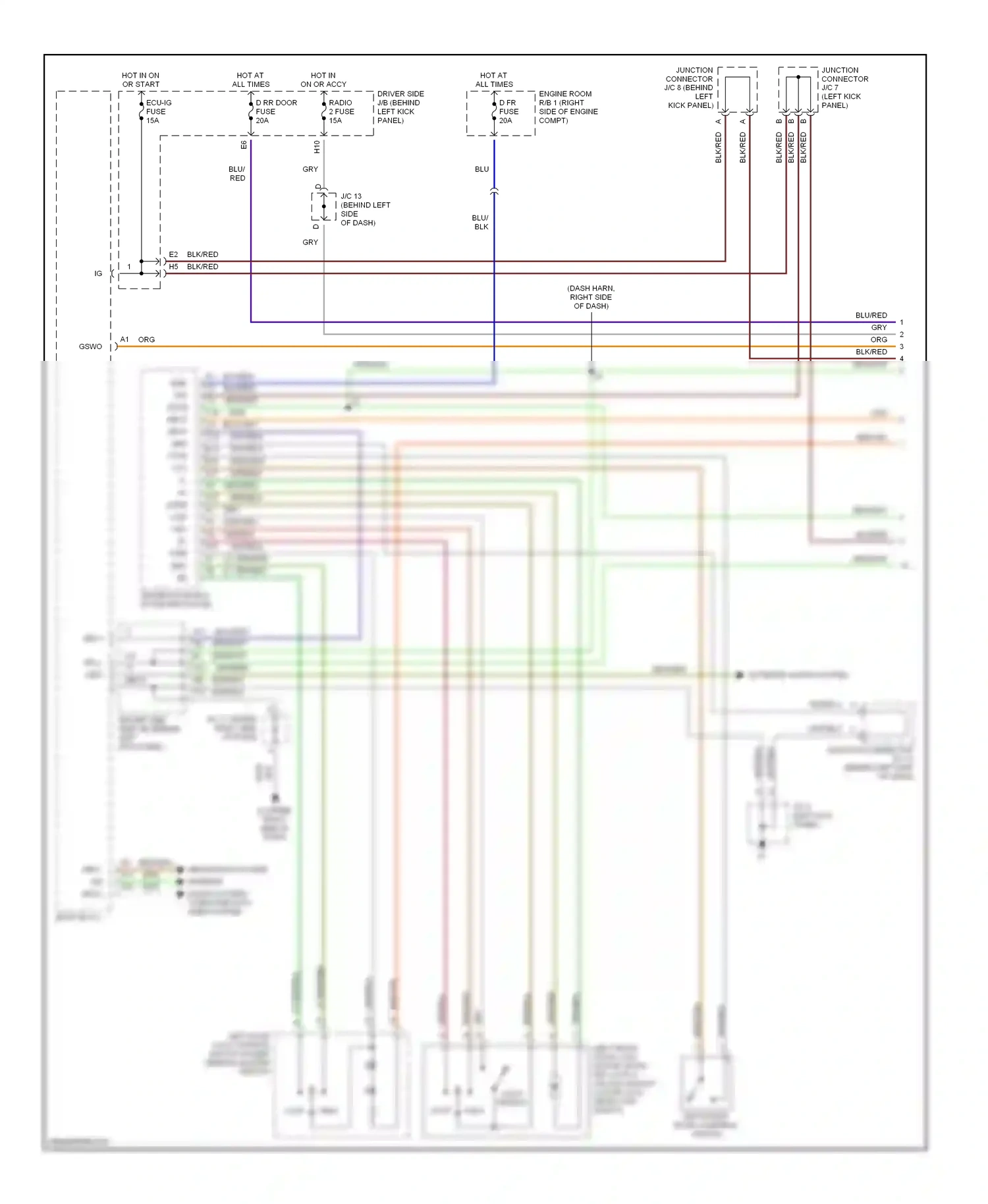 Lexus GS II facelift (2000-2004) lock wiring diagram  (1 of 8)