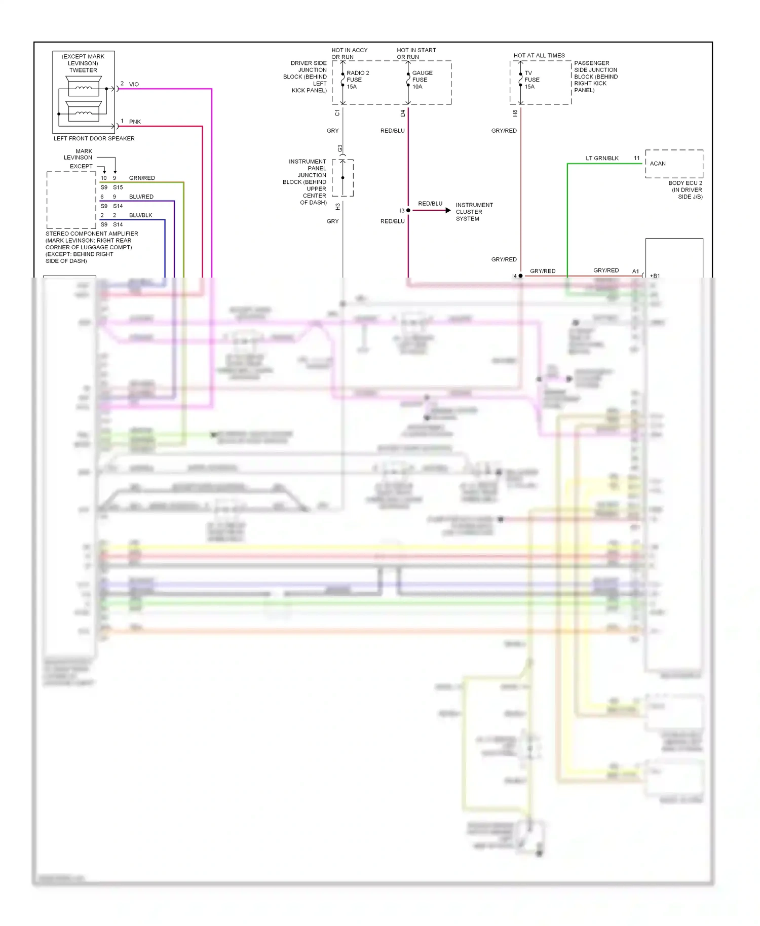 Wiring diagram lt grn/blk for Lexus GS II facelift (2000-2004) (12 of 19)