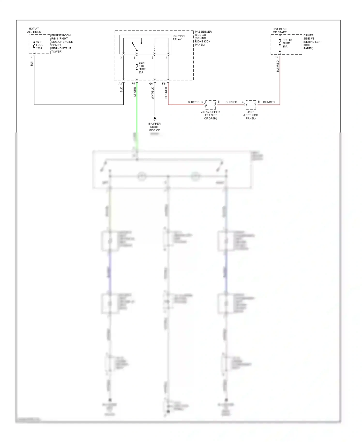 Wiring diagram seat heater switch for Lexus GS II facelift (2000-2004) (2 of 3)