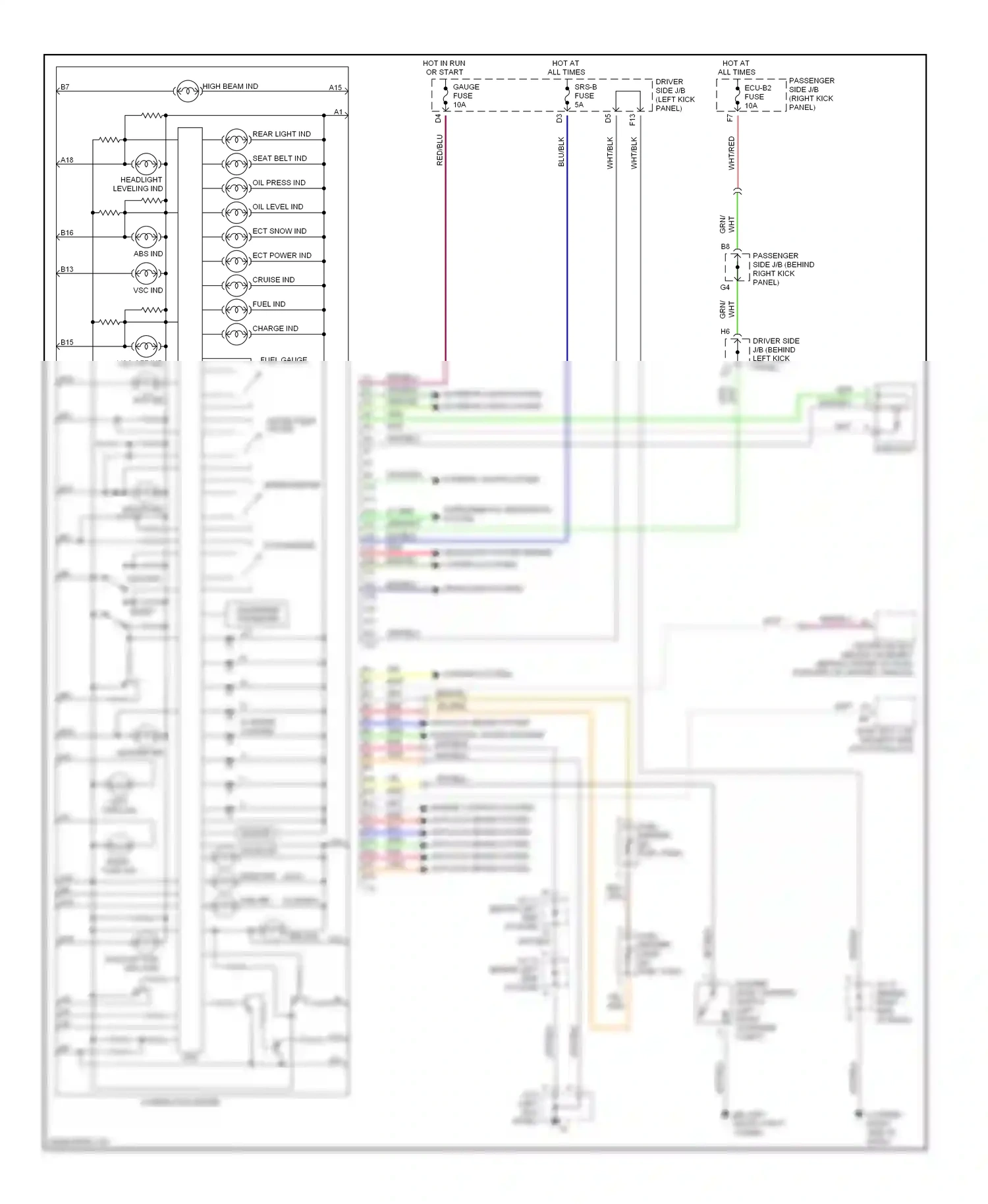 Lexus GS II facelift (2000-2004) speedometer wiring diagram  (1 of 1)