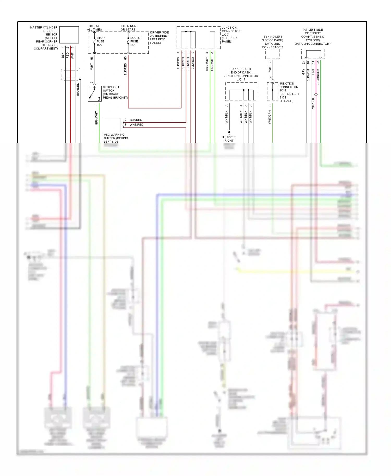 Wiring diagram stop fuse for Lexus GS II facelift (2000-2004) (1 of 7)