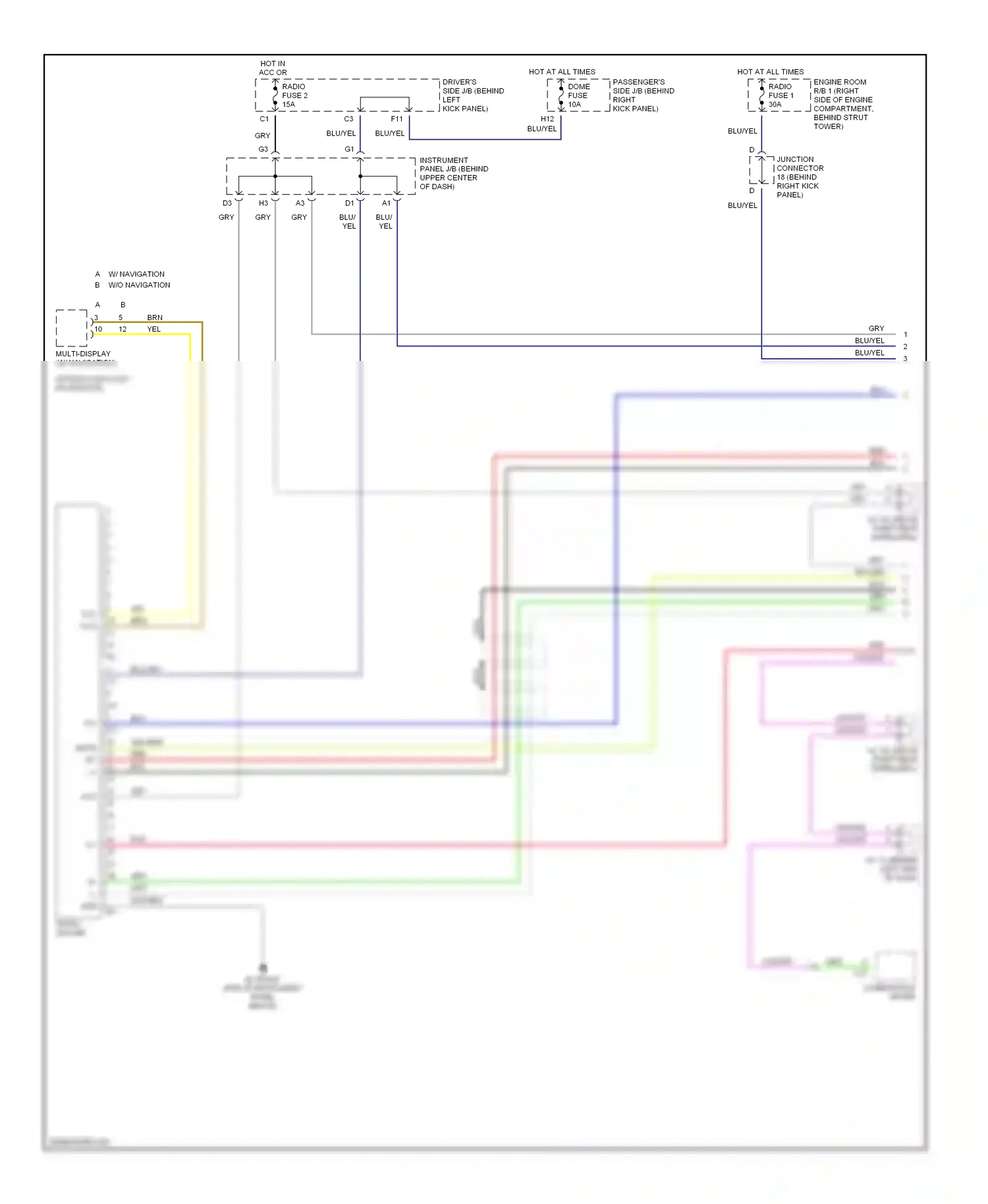 Wiring diagram yel/grn for Lexus GS II facelift (2000-2004) (13 of 21)
