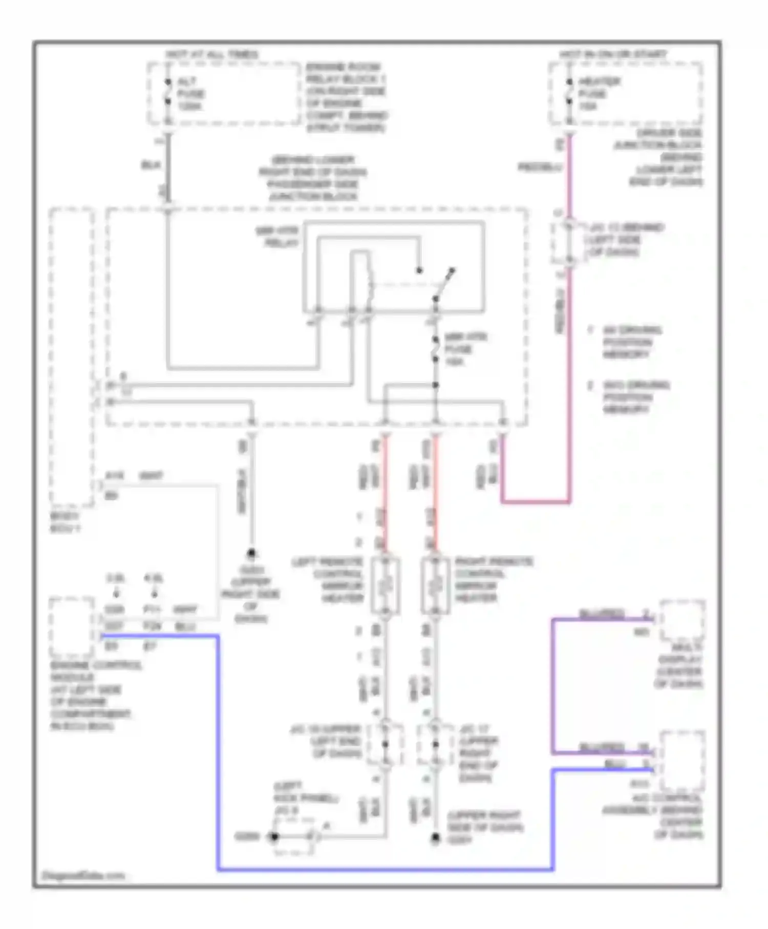 GS Lexus II (1997-2000): Heated mirrors circuit