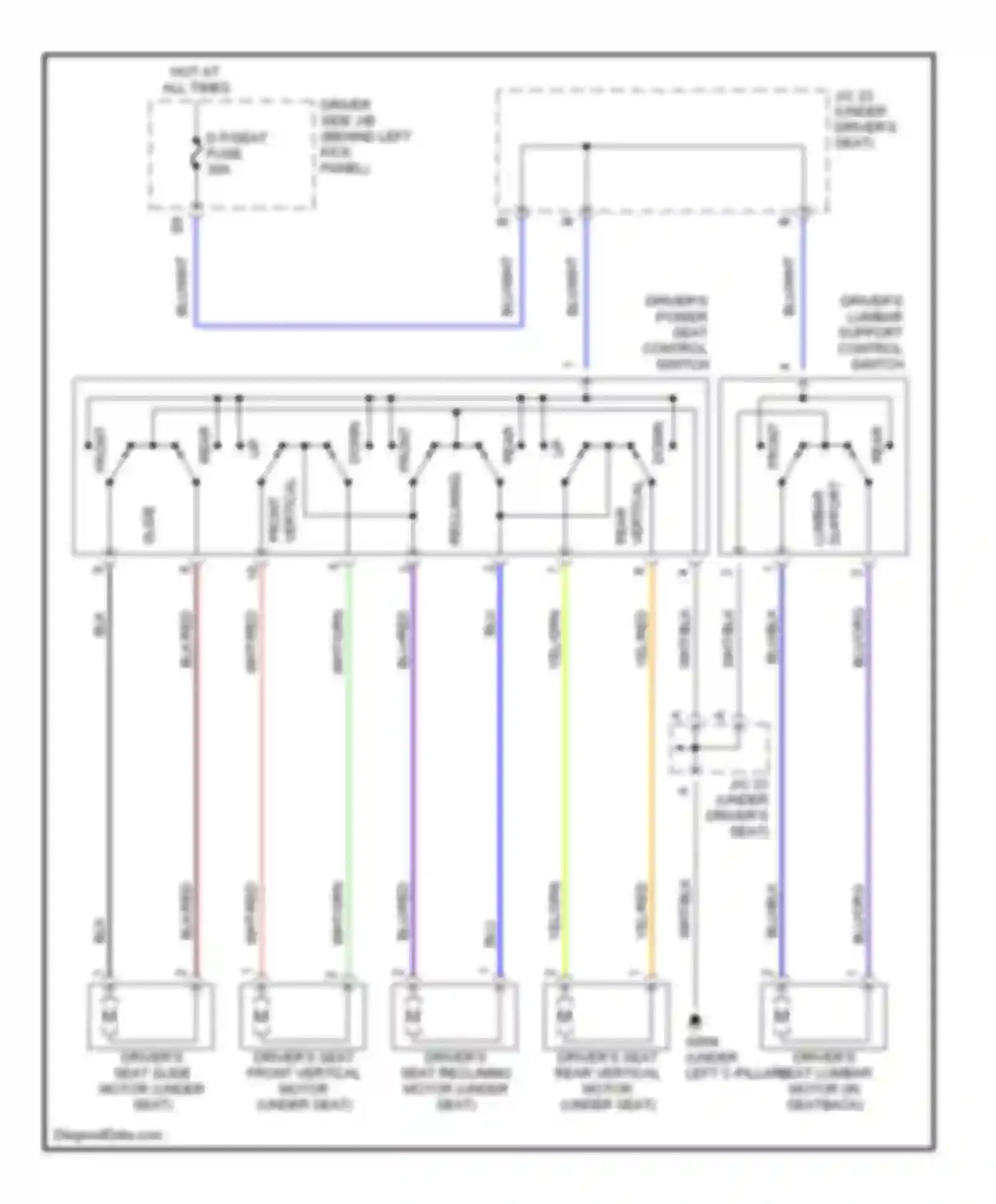 GS Lexus II (1997-2000): Driver seat circuit