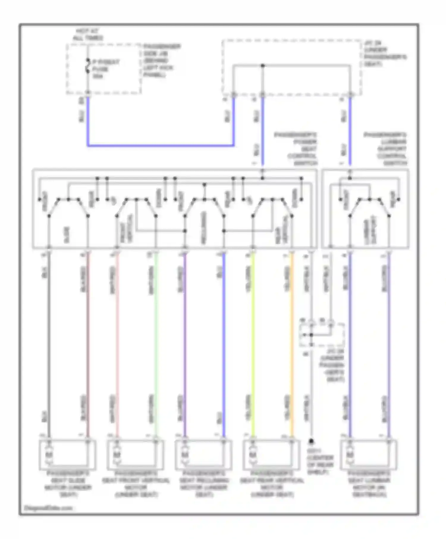 GS Lexus II (1997-2000): Passenger seat circuit