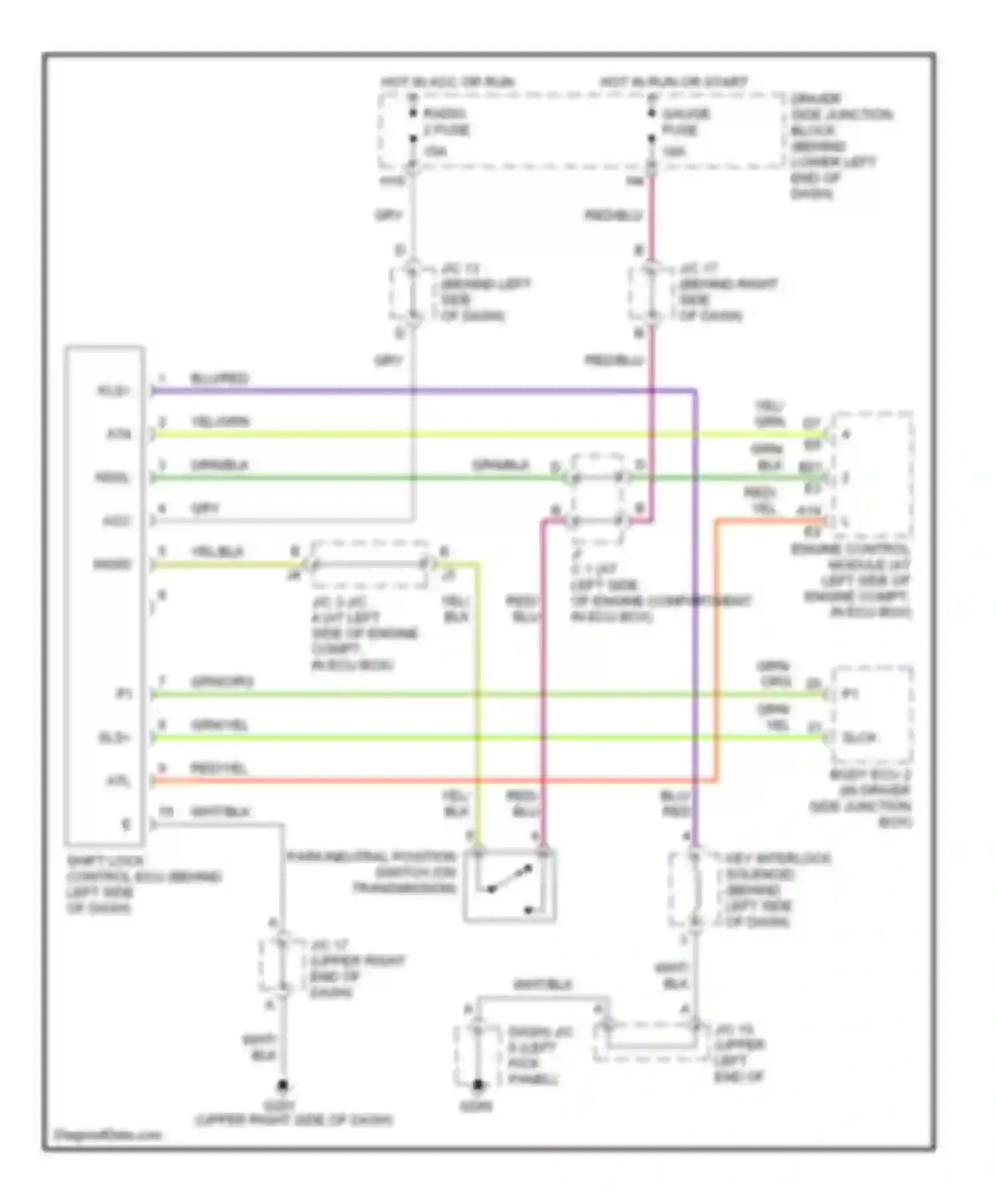 GS Lexus II (1997-2000): 3.0l, shift interlock circuit