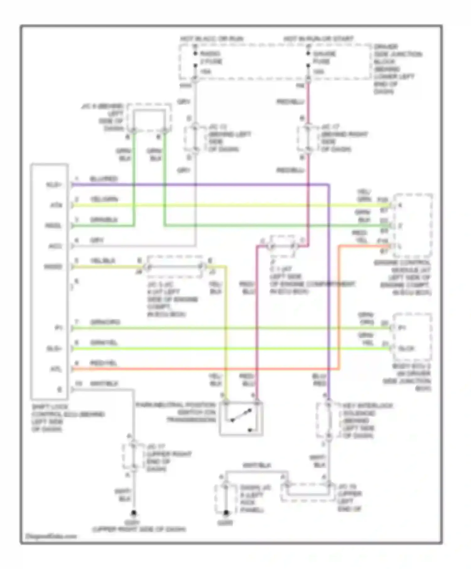 GS Lexus II (1997-2000): 4.0l, shift interlock circuit