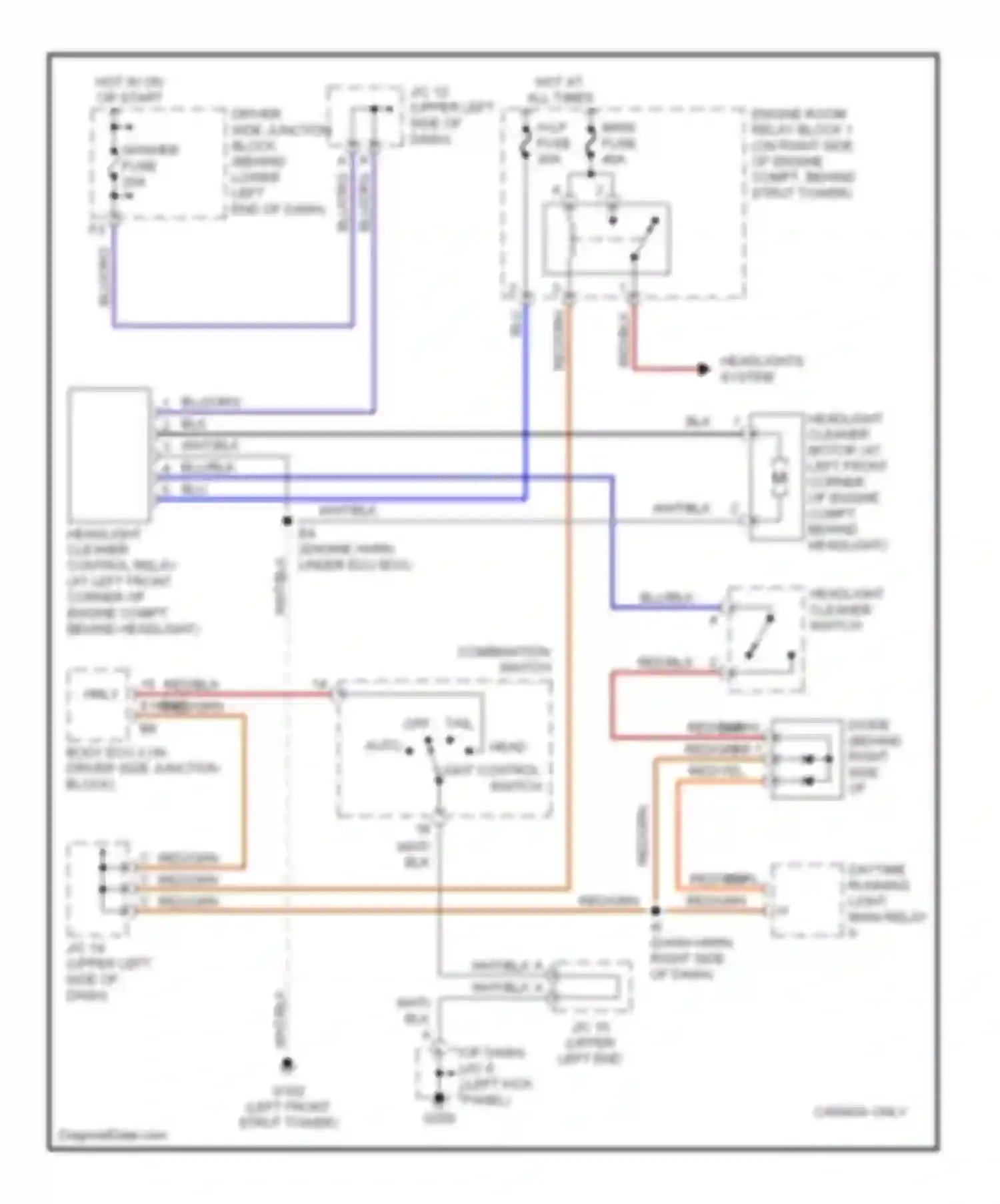 GS Lexus II (1997-2000): Headlamp washer circuit, canada