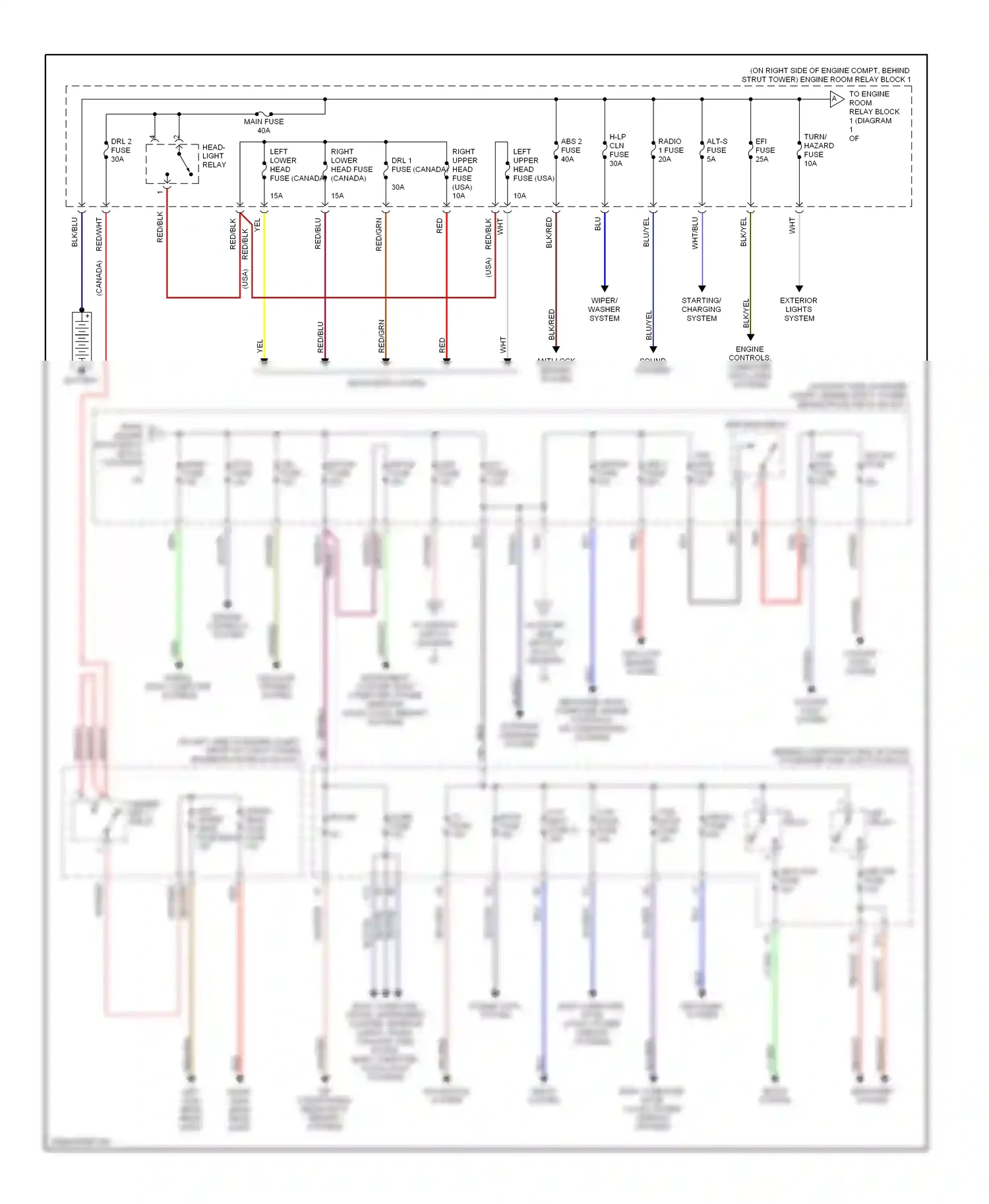 Wiring diagram abs 2 fuse for Lexus GS II (1997-2000) (2 of 2)