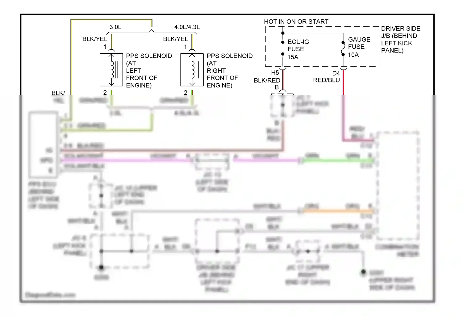 Wiring diagram blk/yel for Lexus GS II (1997-2000) (5 of 19)