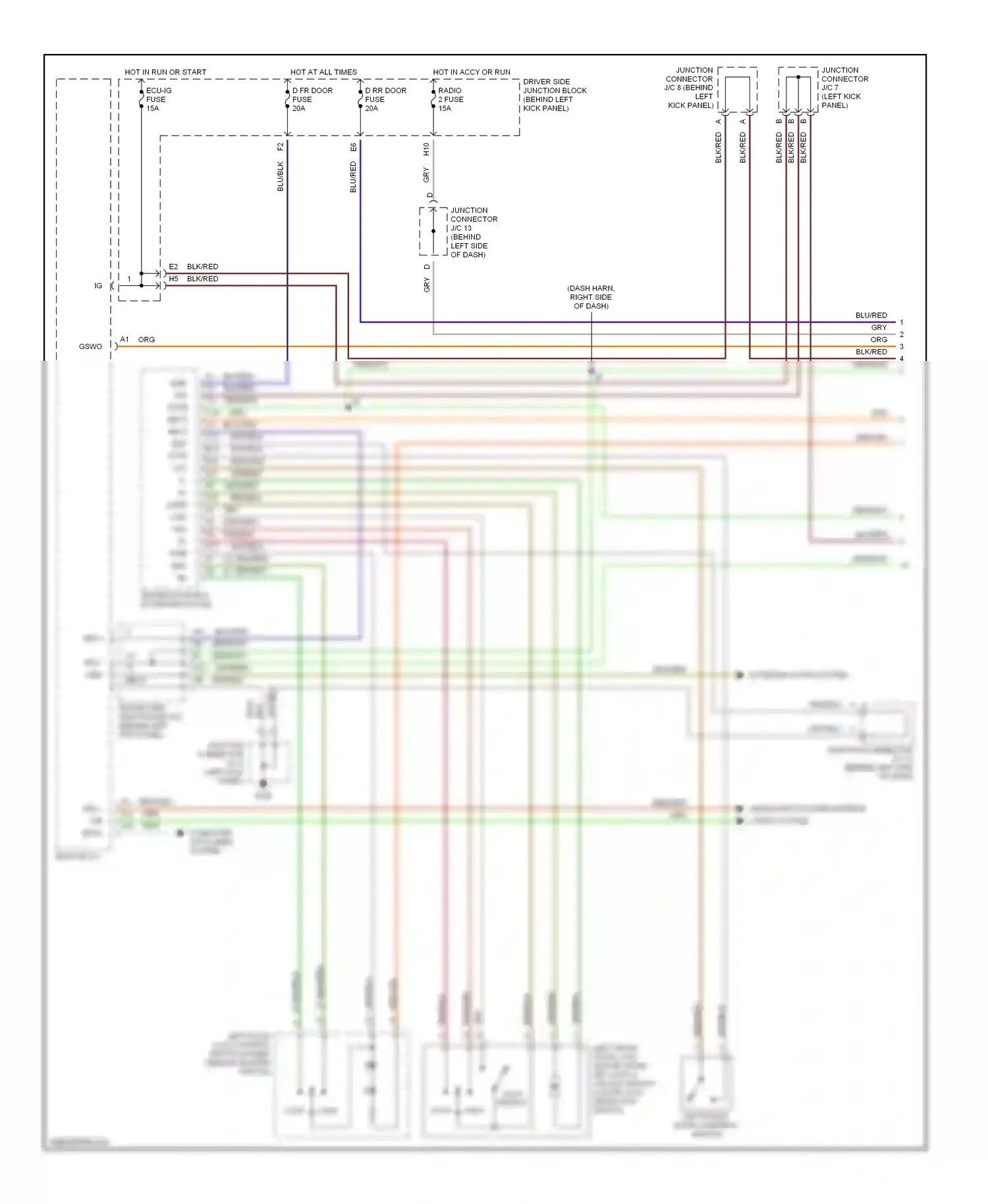 Wiring diagram blu/red for Lexus GS II (1997-2000) (3 of 39)