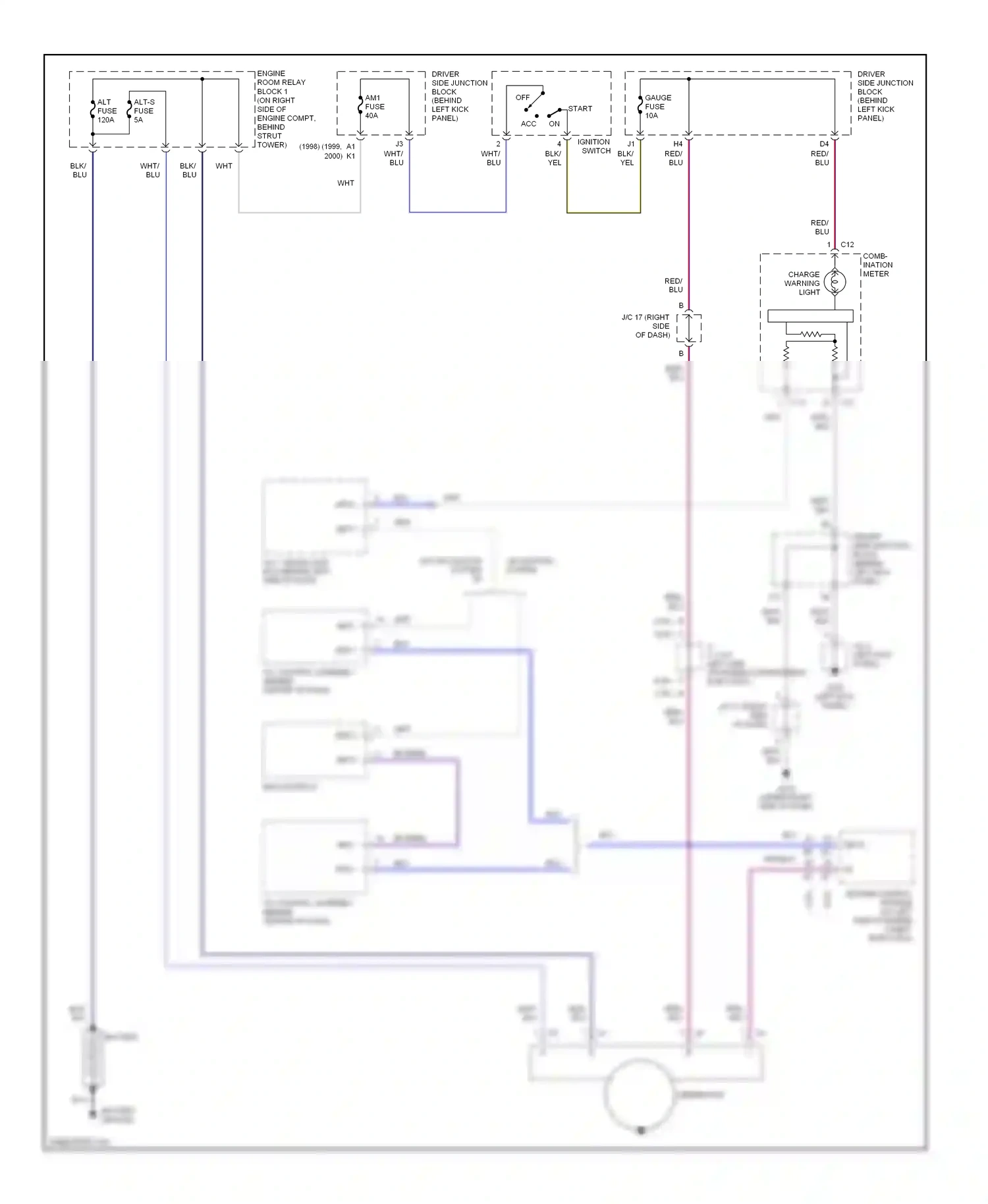 Wiring diagram charge warning light for Lexus GS II (1997-2000) (1 of 1)