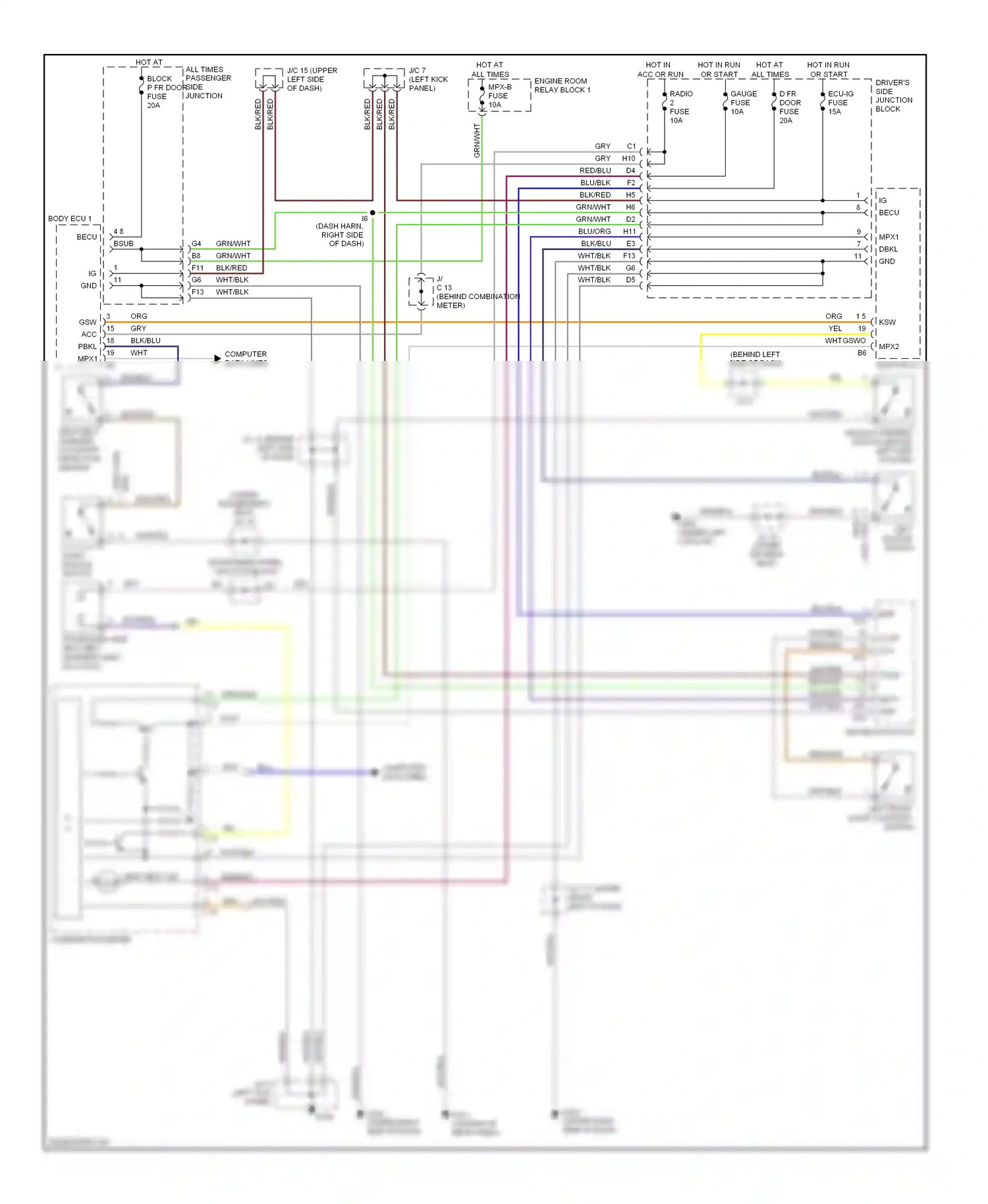 Wiring diagram combination meter for Lexus GS II (1997-2000) (18 of 20)