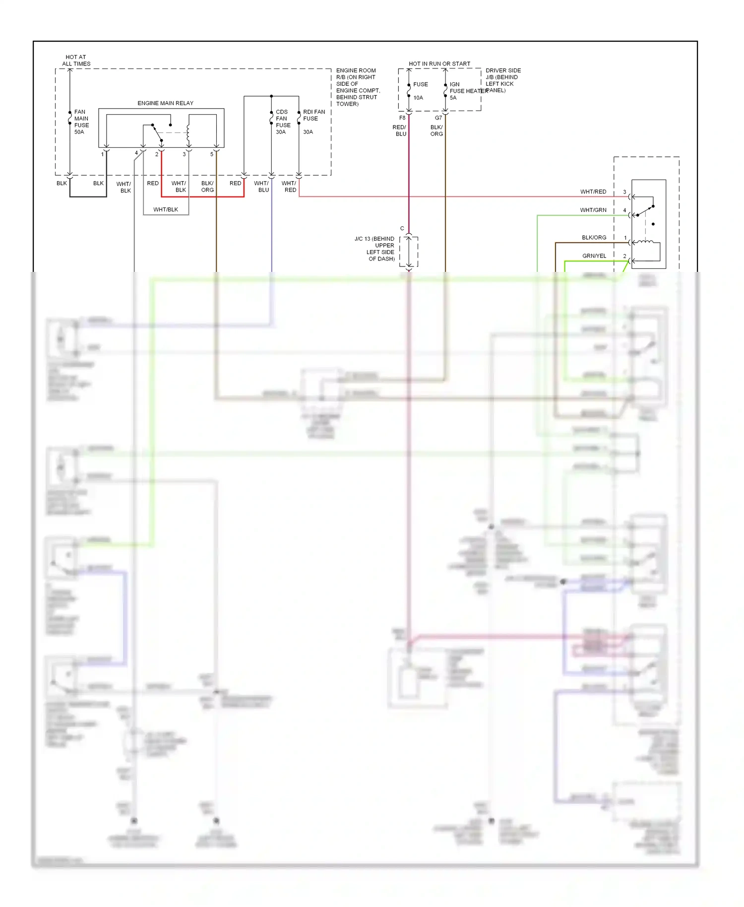 Wiring diagram engine main relay for Lexus GS II (1997-2000) (1 of 2)