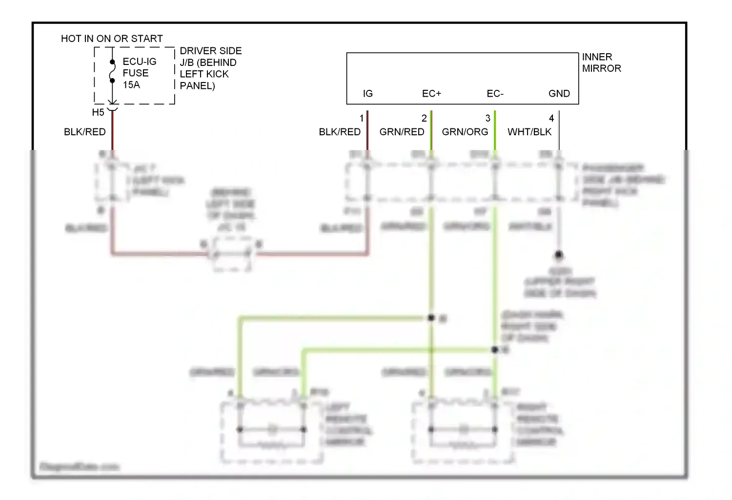 Wiring diagram grn/org for Lexus GS II (1997-2000) (6 of 7)