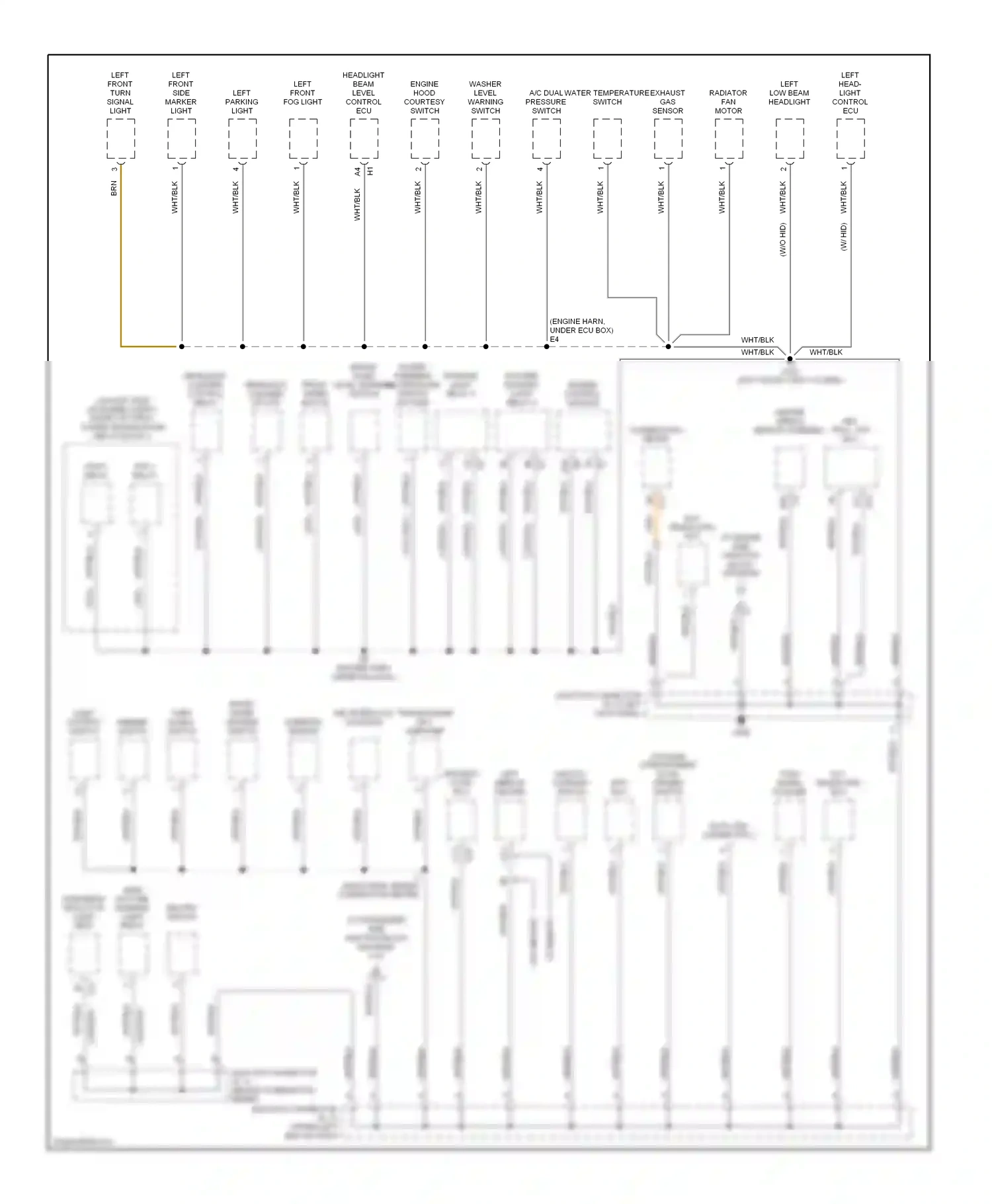 Wiring diagram left front fog light for Lexus GS II (1997-2000) (1 of 3)