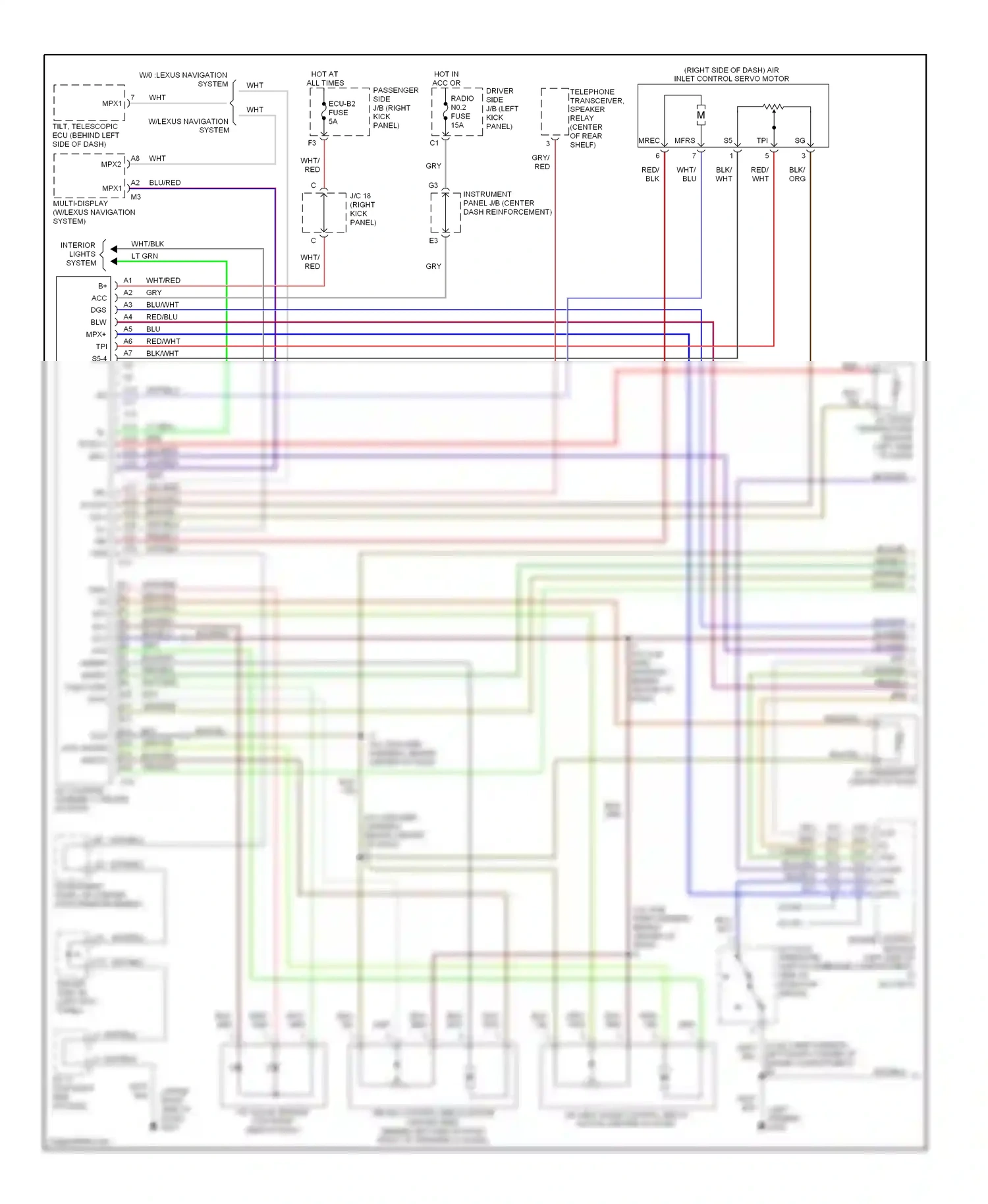 Lexus GS II (1997-2000) multi-display (w/lexus navigation system) wiring diagram  (1 of 1)
