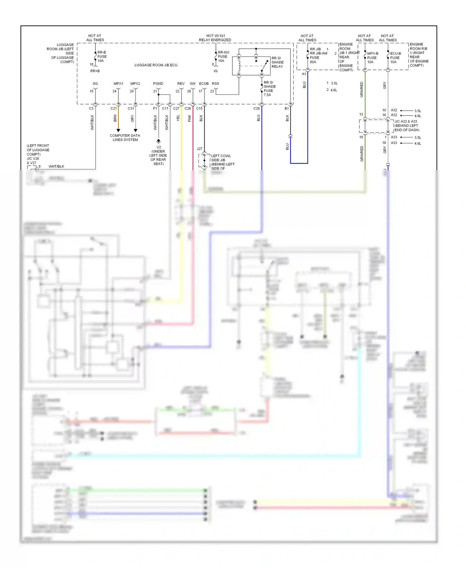 Lexus GS III facelift (2007-2011) (at left side of engine compt) engine control module wiring diagram  (3 of 4)
