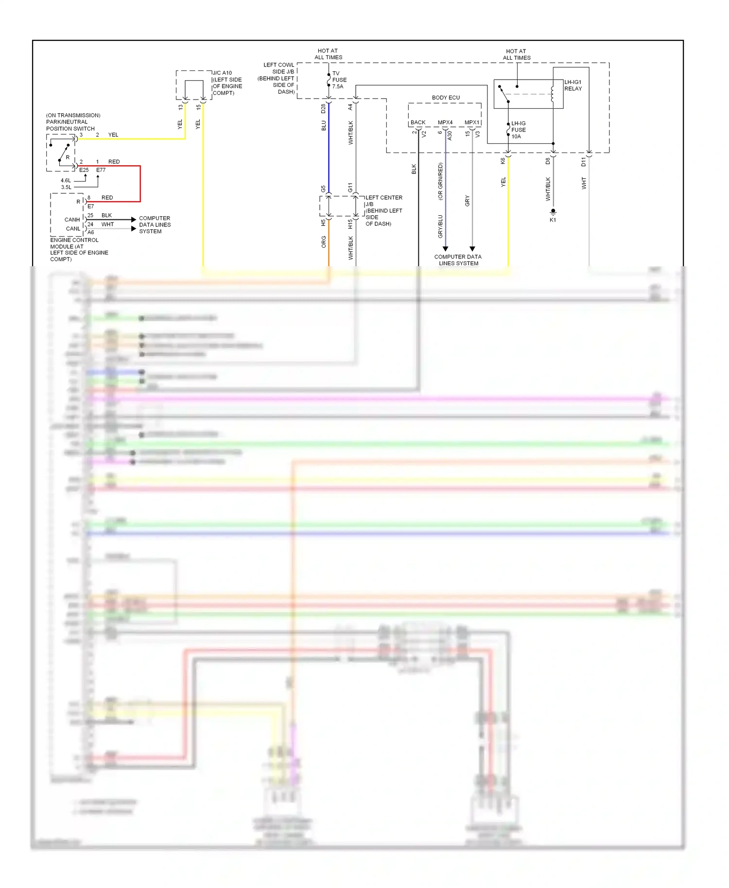 Lexus GS III facelift (2007-2011) back wiring diagram  (2 of 3)