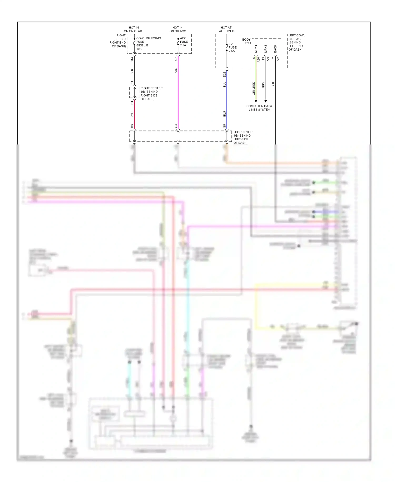 Lexus GS III facelift (2007-2011) back wiring diagram  (3 of 3)