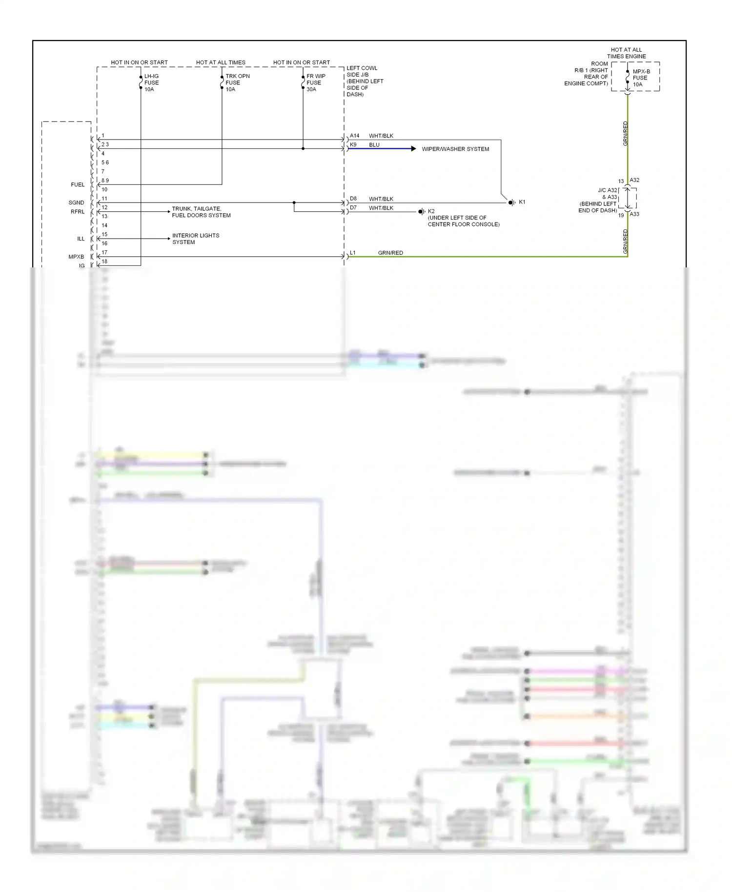 Lexus GS III facelift (2007-2011) back wiring diagram  (1 of 3)