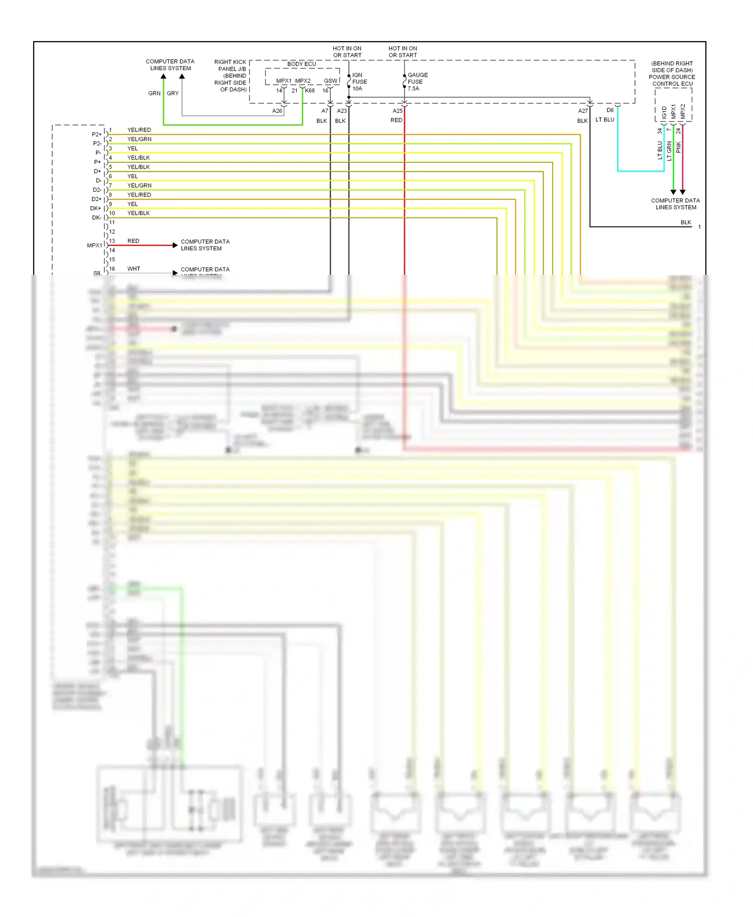Wiring diagram body ecu for Lexus GS III facelift (2007-2011) (40 of 49)