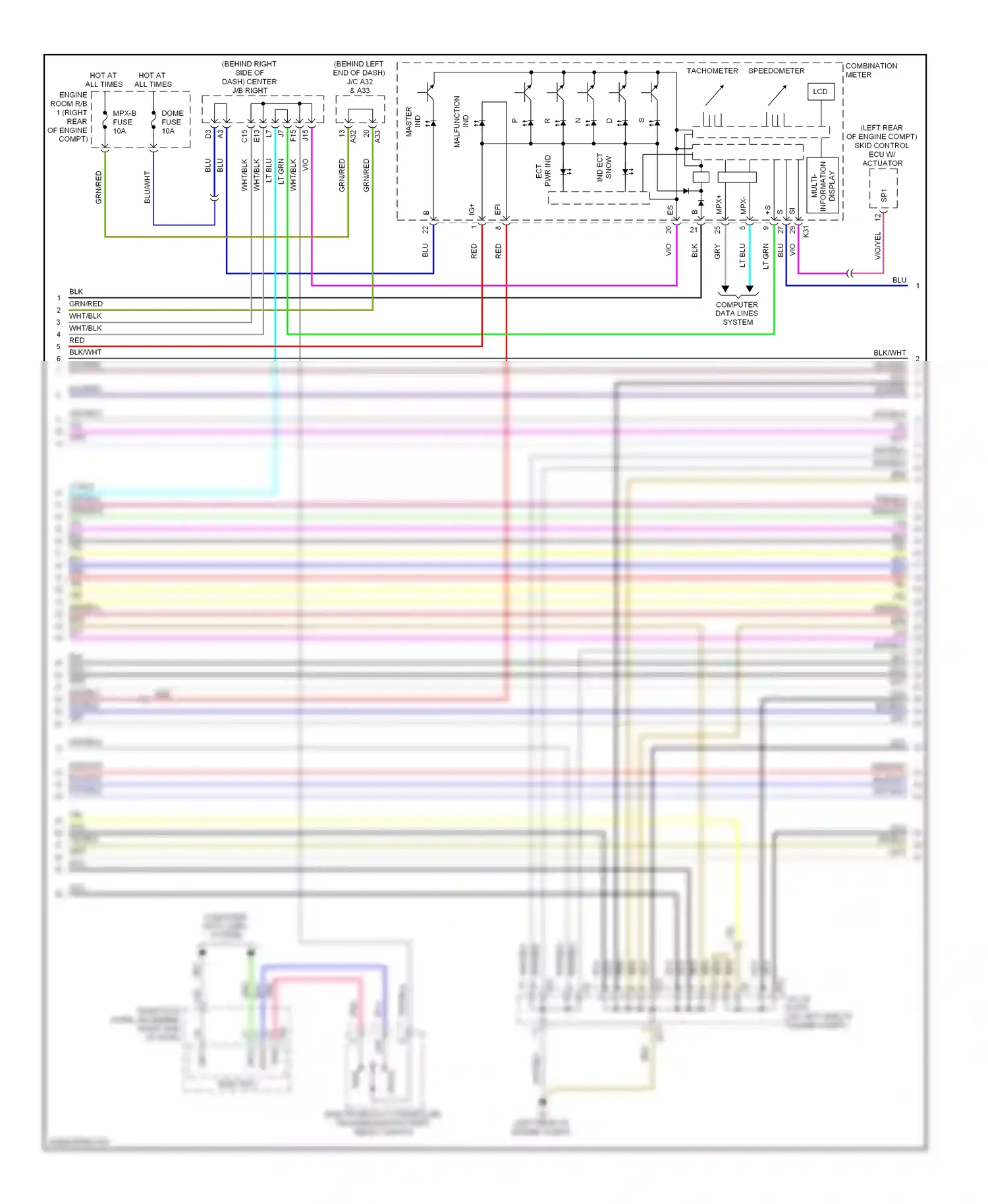 Wiring diagram combination meter for Lexus GS III facelift (2007-2011) (10 of 44)