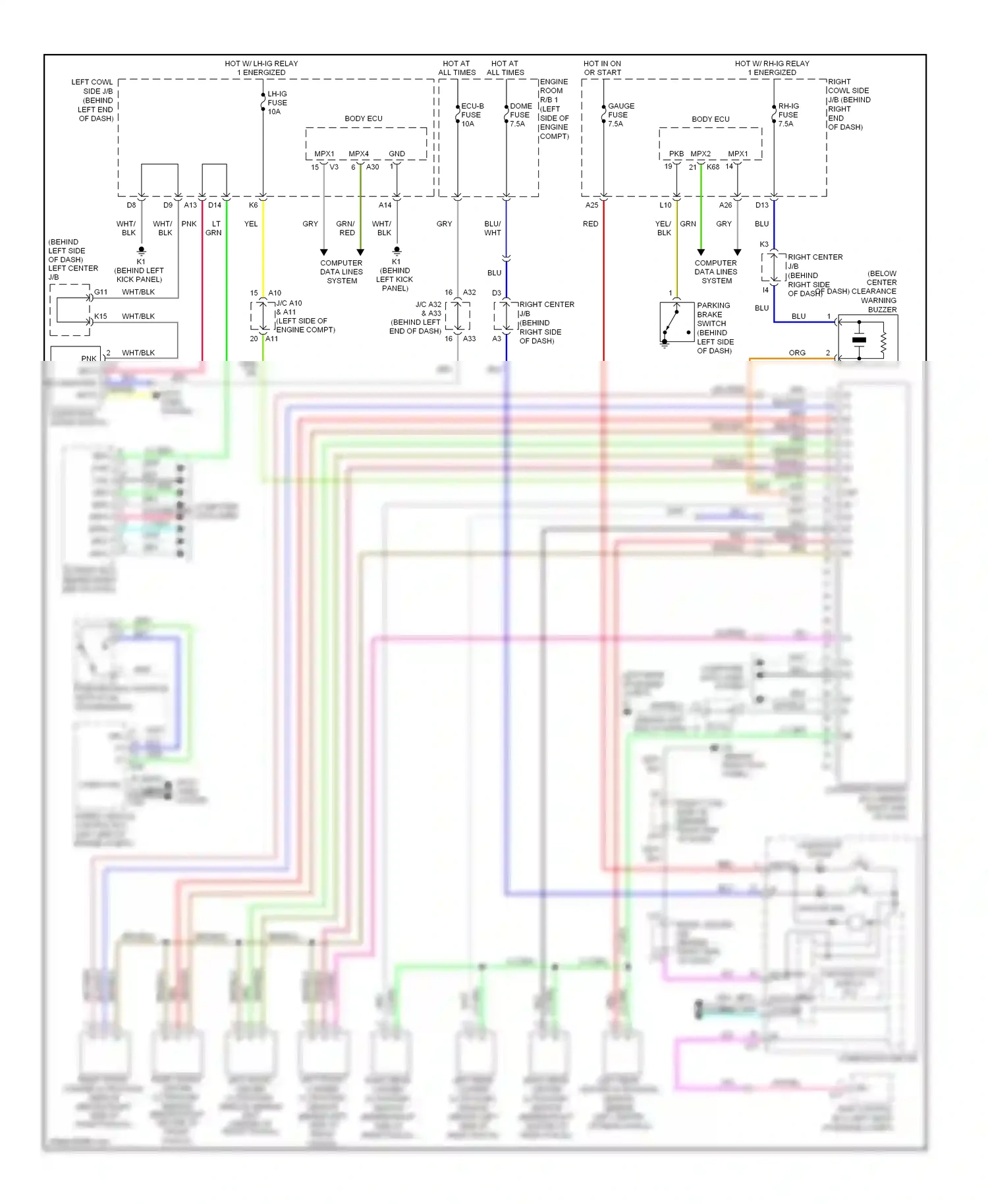 Wiring diagram computer data lines system pnk for Lexus GS III facelift (2007-2011) (4 of 4)