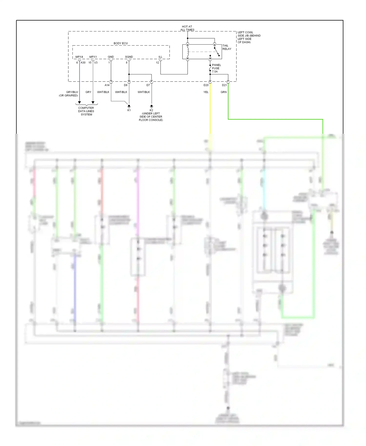 Wiring diagram computer data lines system for Lexus GS III facelift (2007-2011) (38 of 115)