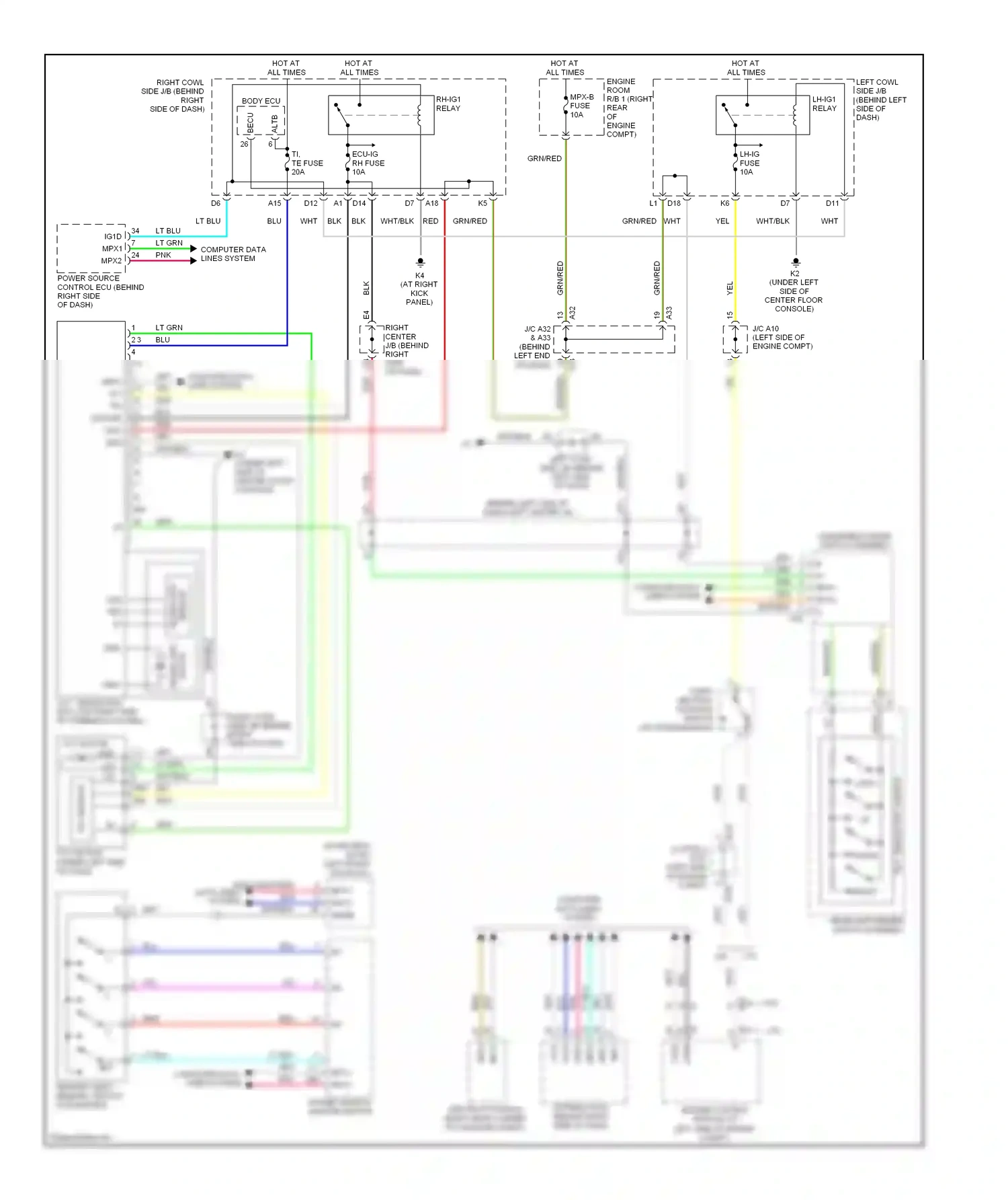 Lexus GS III facelift (2007-2011) down wiring diagram  (1 of 4)