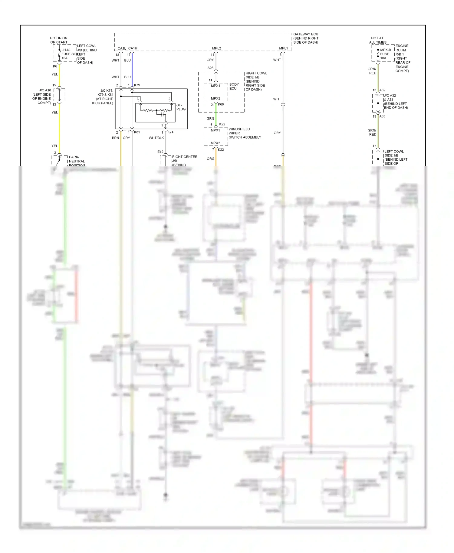 Lexus GS III facelift (2007-2011) engine control module (at left side of engine compt) wiring diagram  (11 of 30)