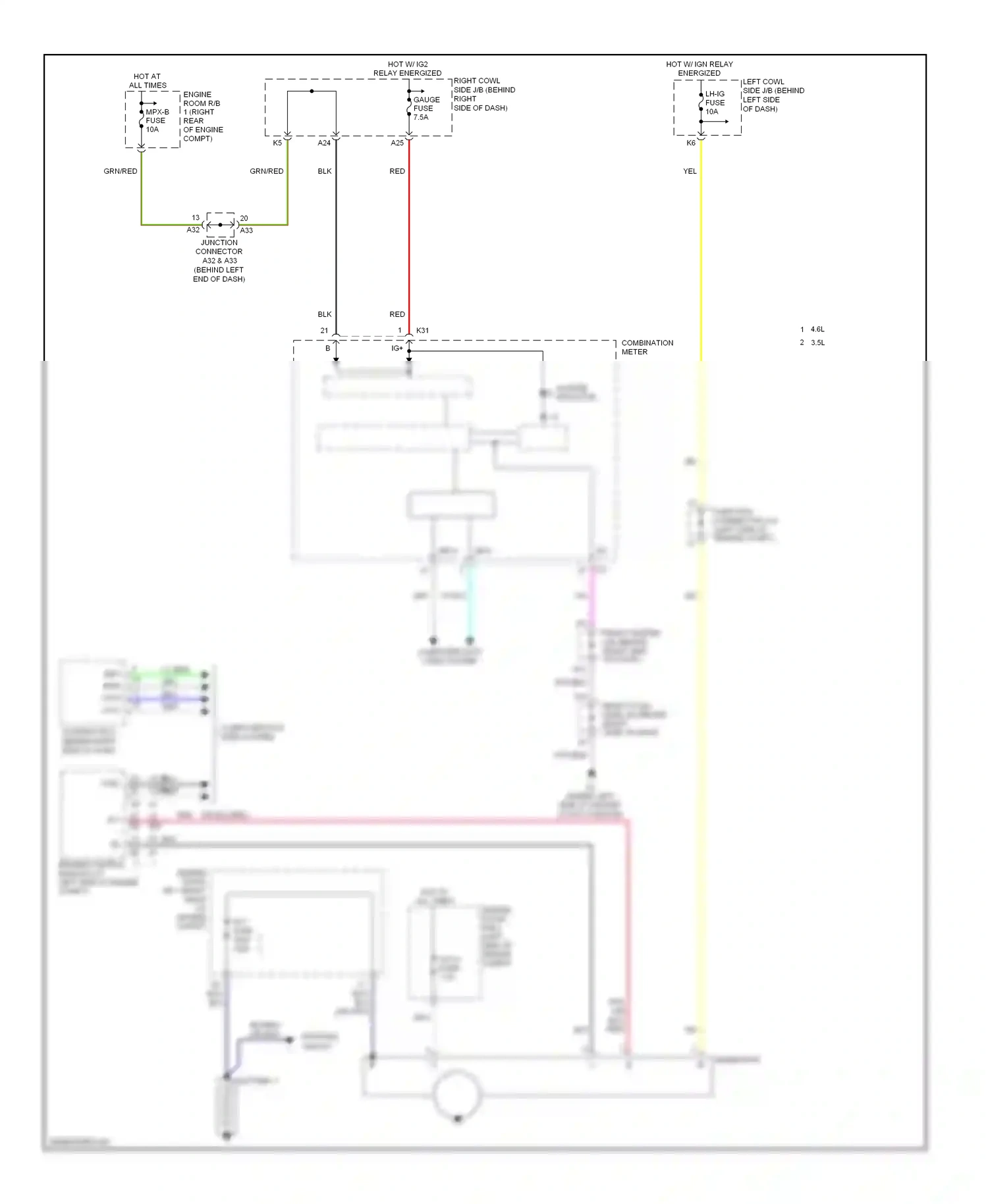 Lexus GS III facelift (2007-2011) engine control module (at left side of engine compt) wiring diagram  (12 of 30)