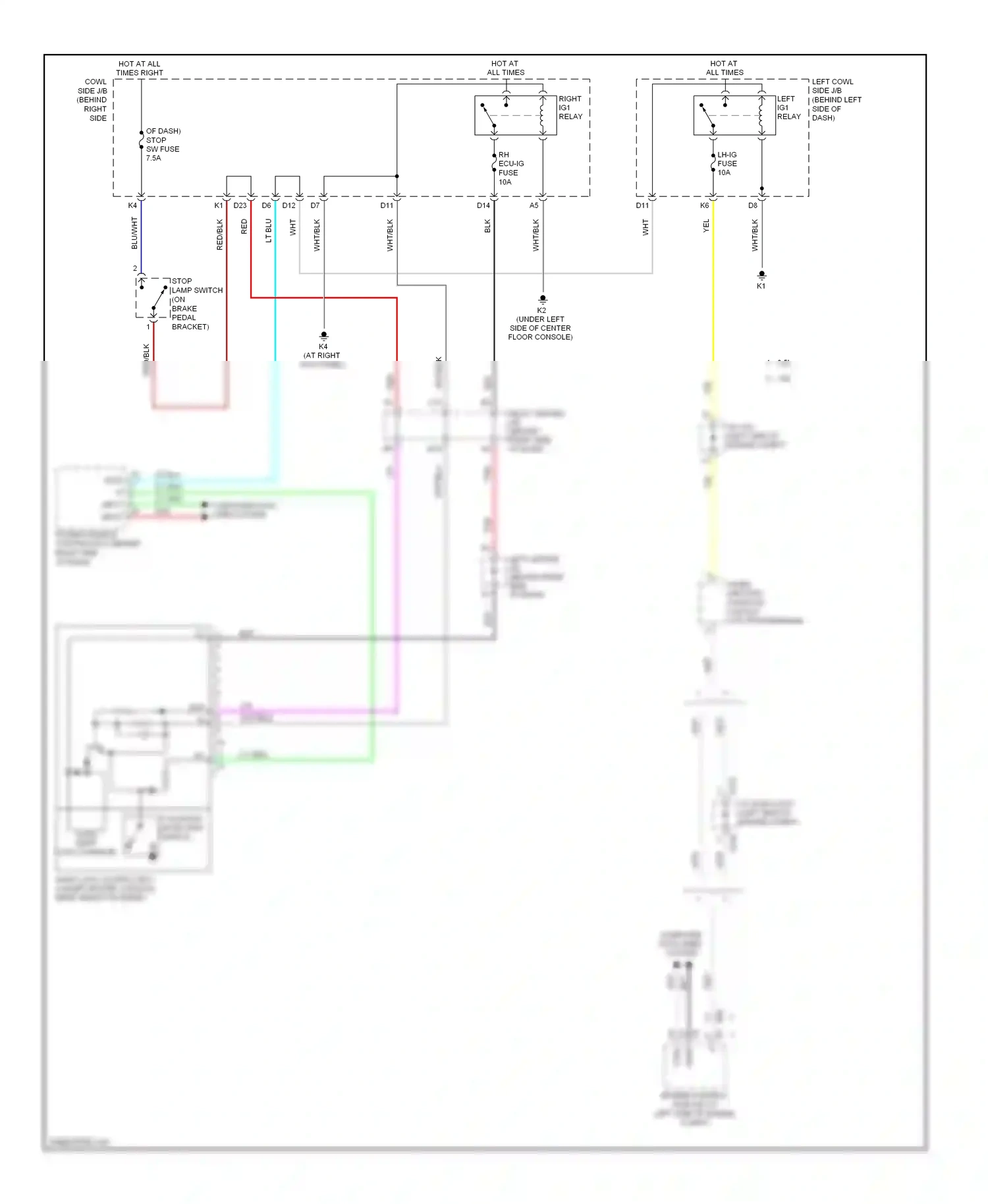 Lexus GS III facelift (2007-2011) engine control module (at left side of engine compt) wiring diagram  (19 of 30)