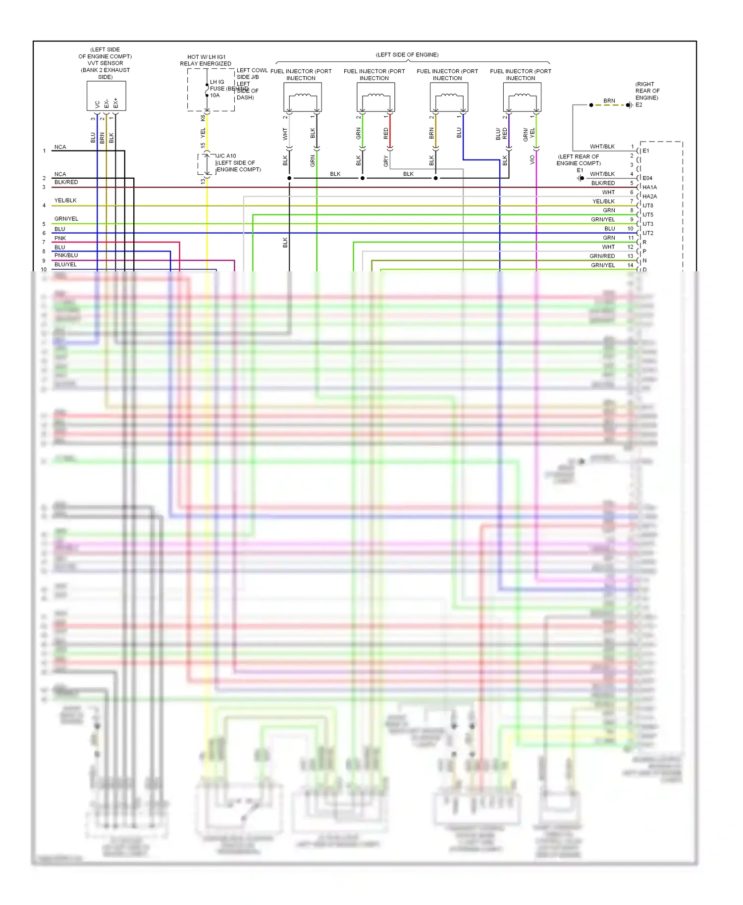Lexus GS III facelift (2007-2011) engine control module (at left side of engine compt) wiring diagram  (30 of 30)