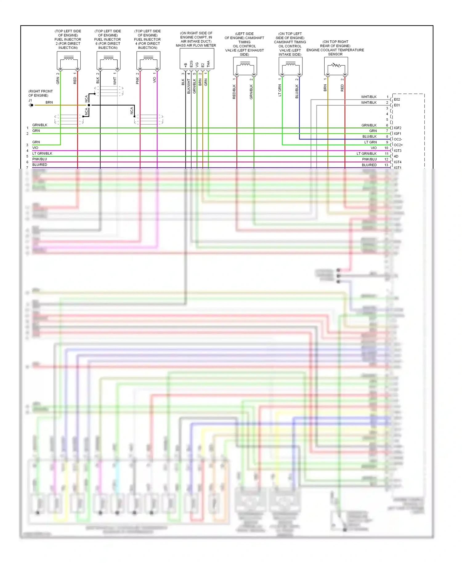 Lexus GS III facelift (2007-2011) engine control module (at left side of engine compt) wiring diagram  (10 of 30)