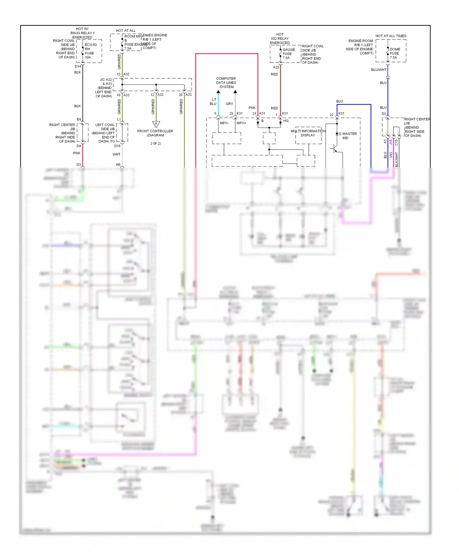 Wiring diagram fog switch for Lexus GS III facelift (2007-2011) (1 of 1)