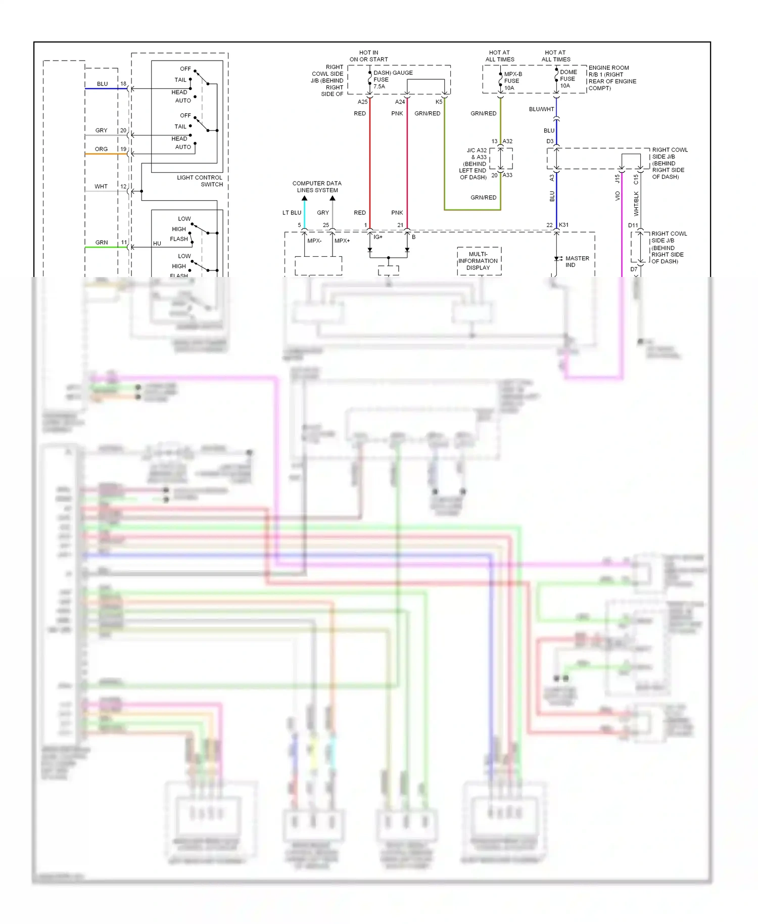 Wiring diagram headlamp beam level control actuator for Lexus GS III facelift (2007-2011) (1 of 1)