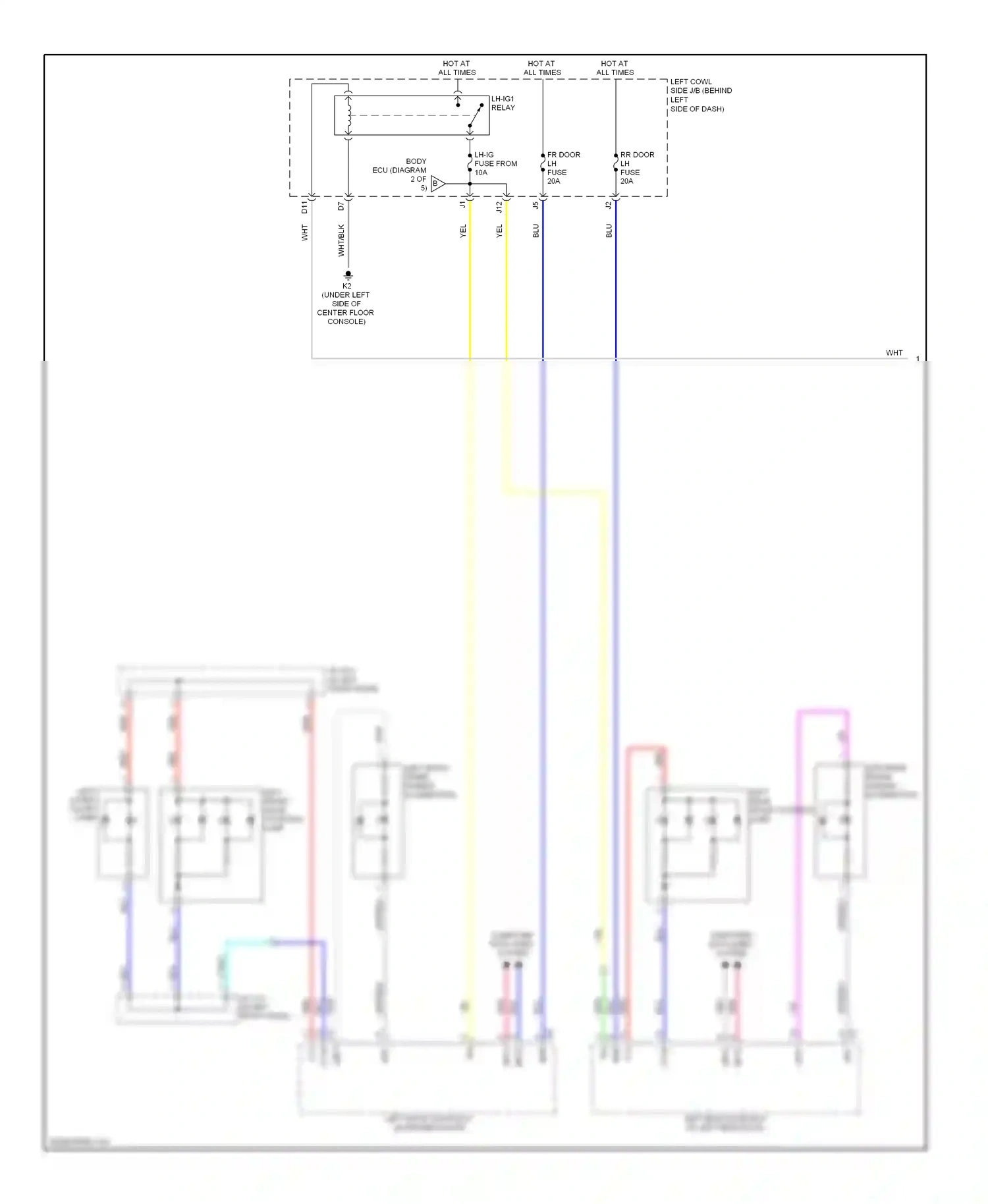 Wiring diagram left front inside handle illumination for Lexus GS III facelift (2007-2011) (1 of 1)