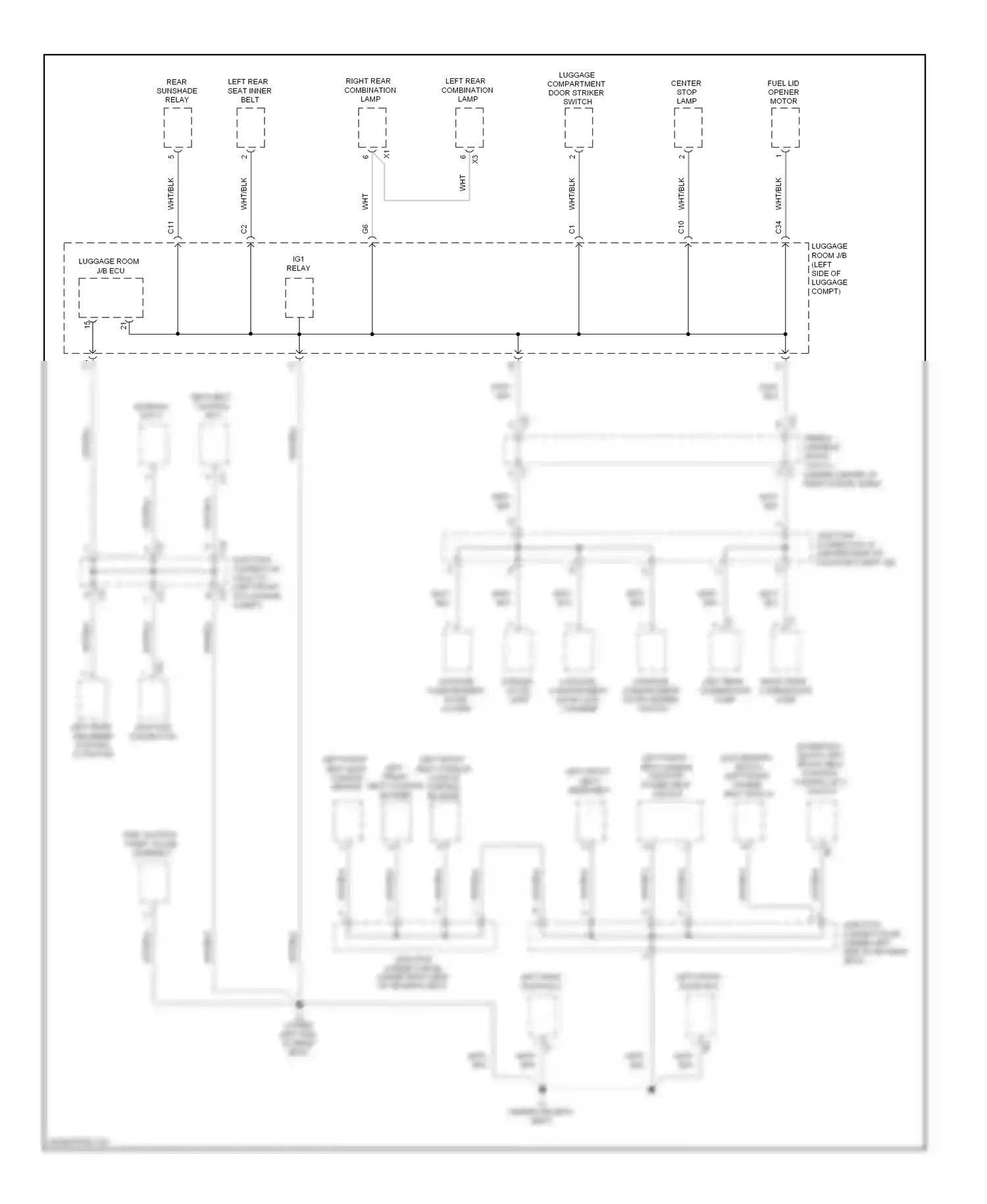 Wiring diagram left rear combination lamp for Lexus GS III facelift (2007-2011) (4 of 5)