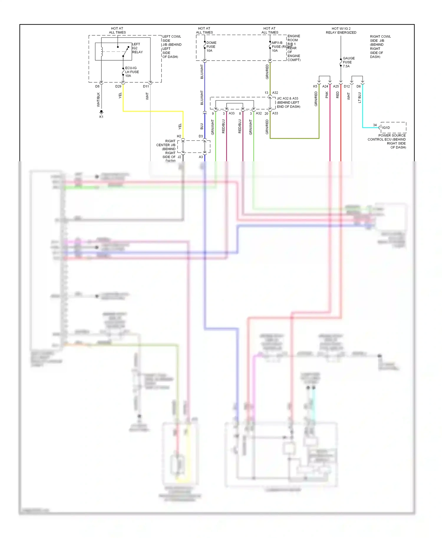 Lexus GS III facelift (2007-2011) left wiring diagram  (1 of 4)