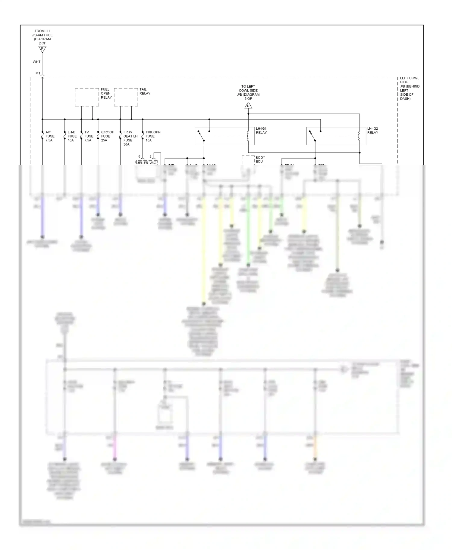 Wiring diagram obd fuse for Lexus GS III facelift (2007-2011) (2 of 2)