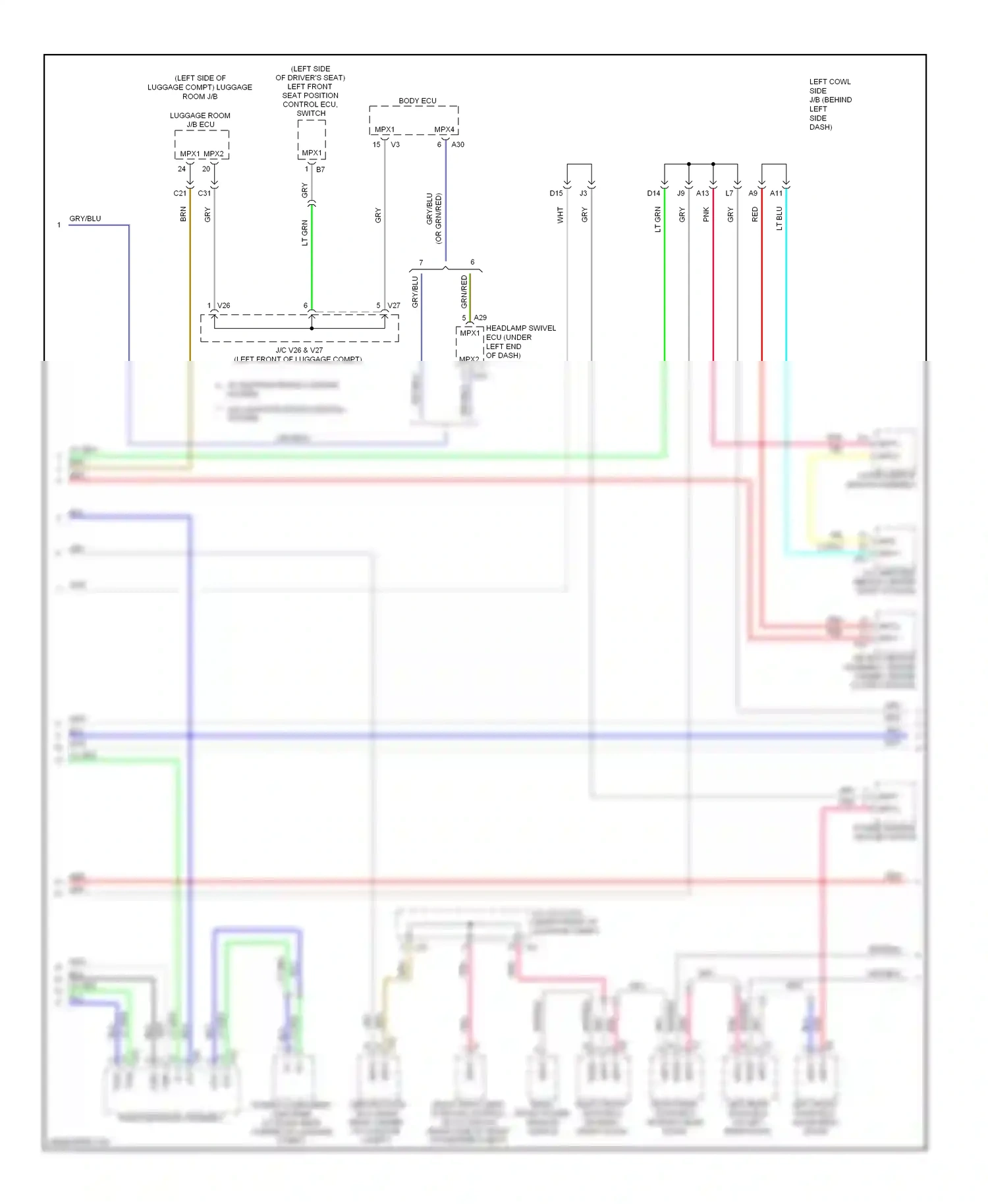 Wiring diagram outer mirror switch assembly for Lexus GS III facelift (2007-2011) (4 of 11)