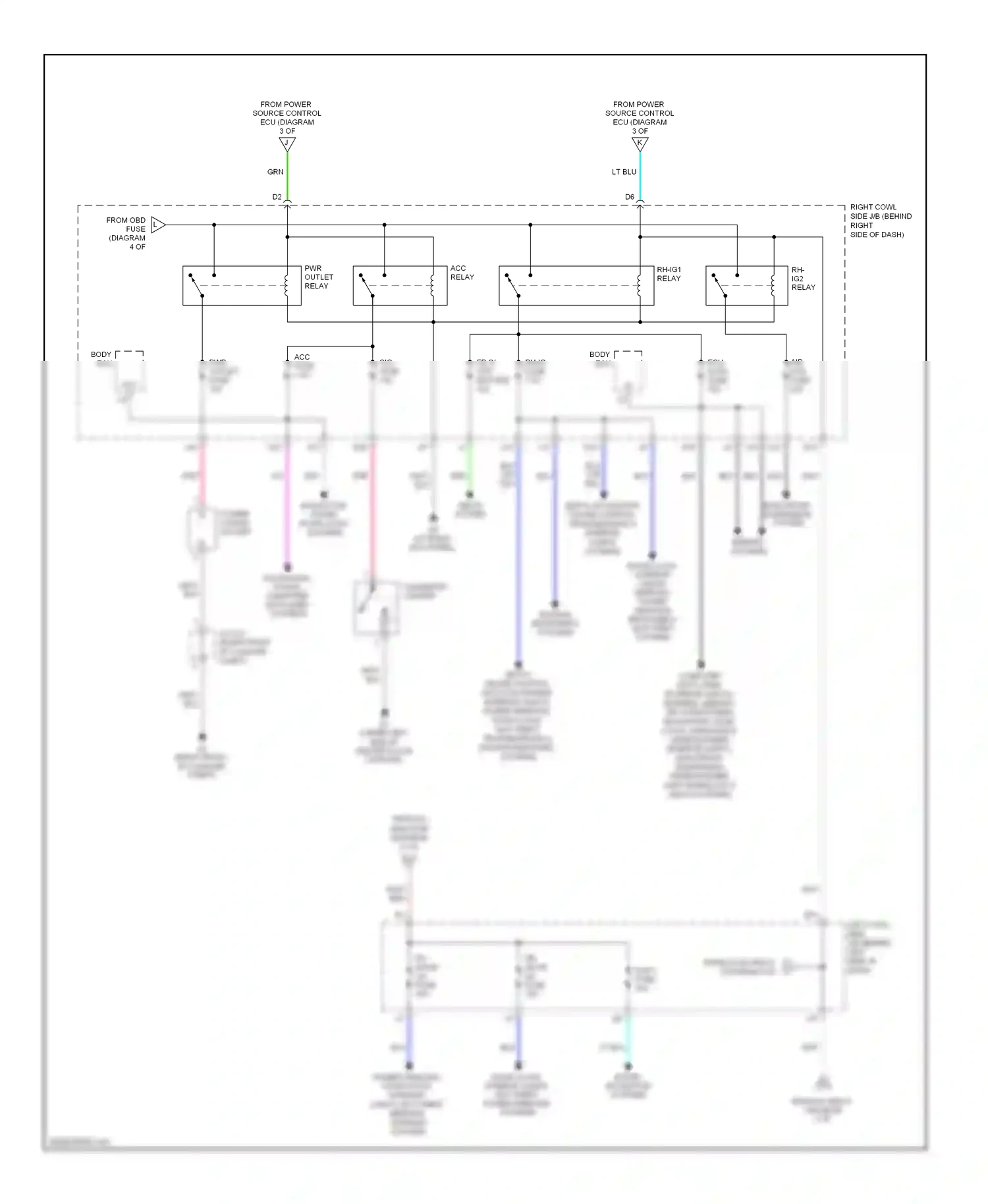 Wiring diagram passive restraints systems for Lexus GS III facelift (2007-2011) (1 of 1)
