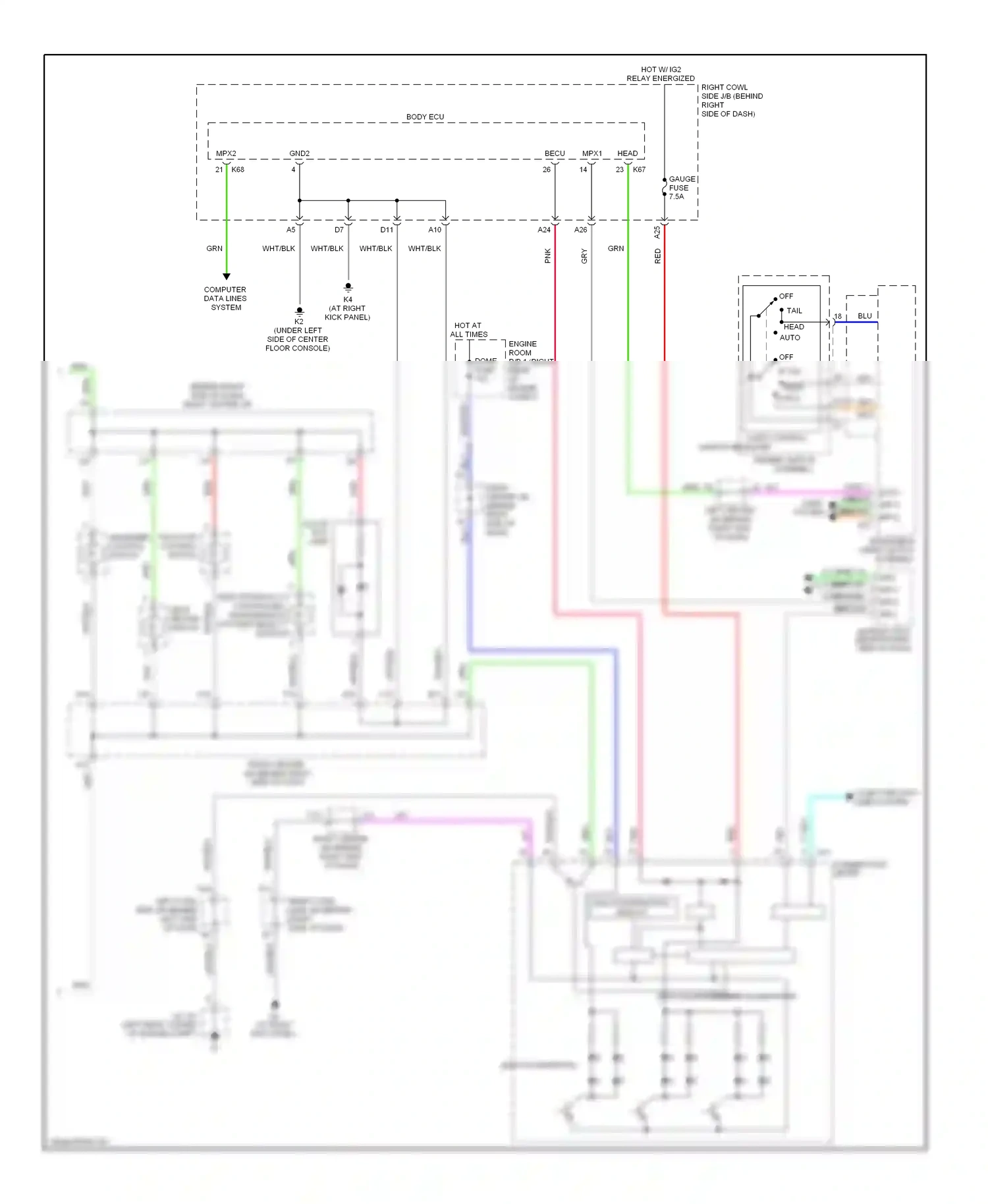 Wiring diagram pnk for Lexus GS III facelift (2007-2011) (50 of 146)