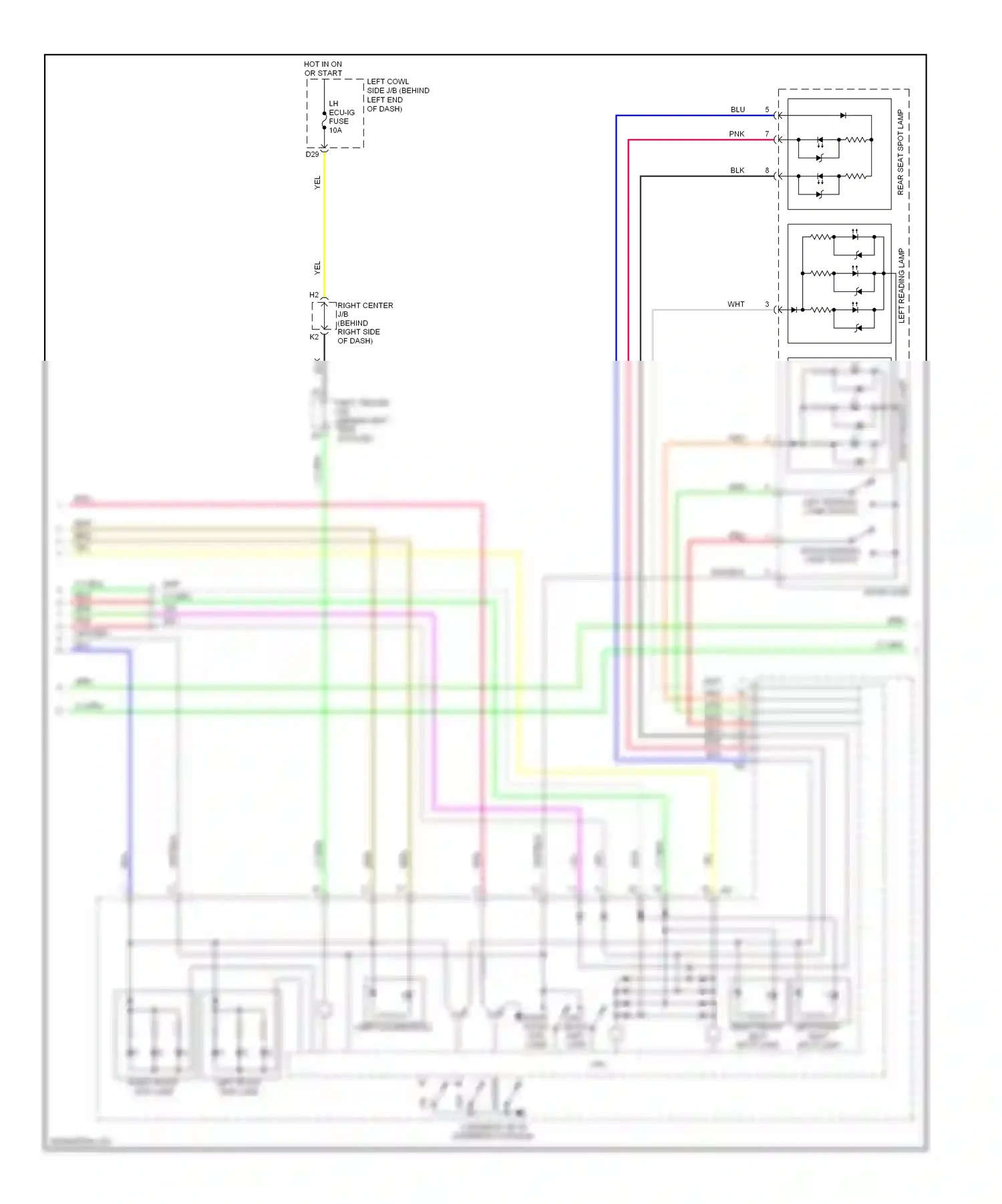 Wiring diagram right front map lamp for Lexus GS III facelift (2007-2011) (1 of 2)