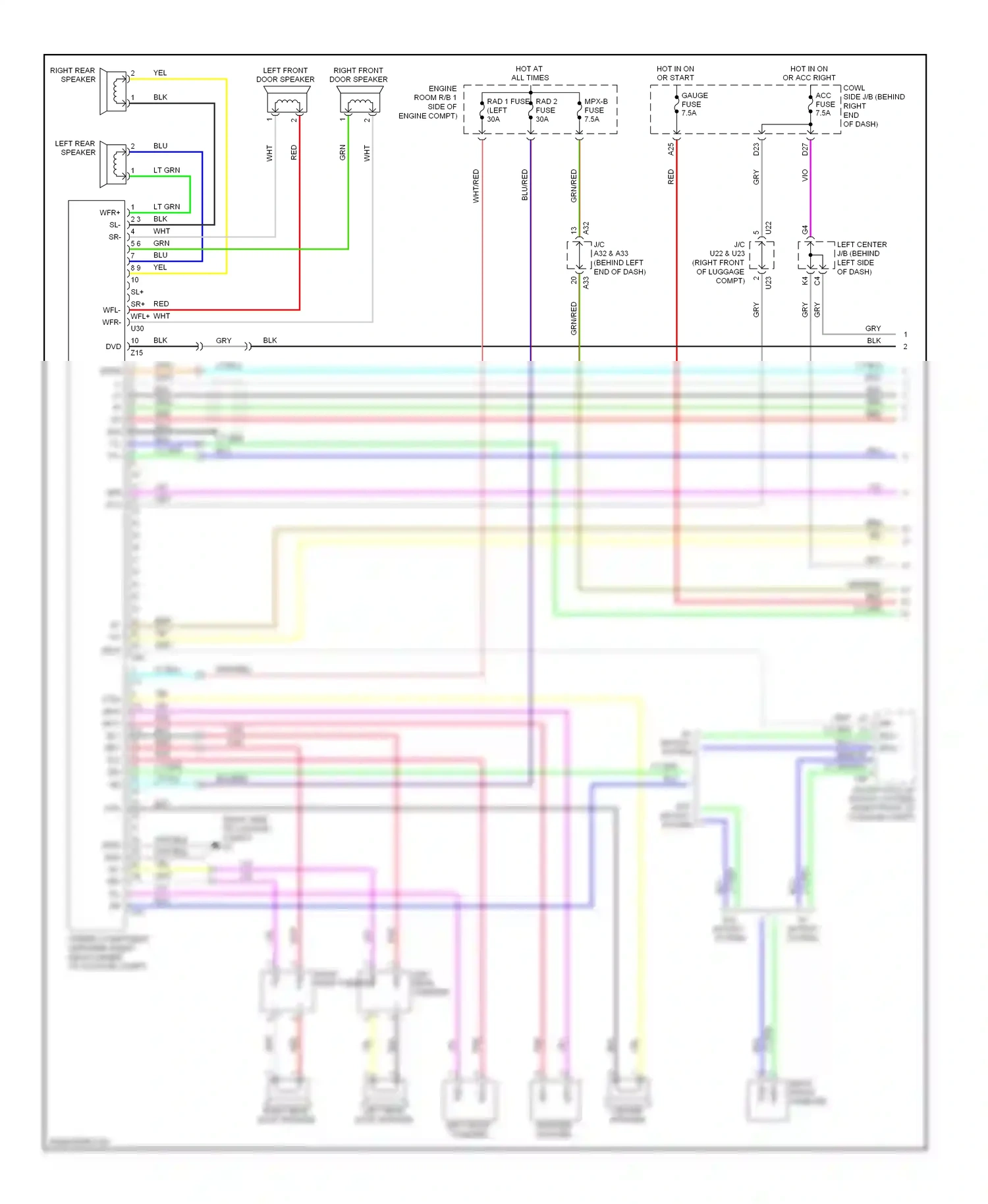 Wiring diagram right front tweeter for Lexus GS III facelift (2007-2011) (2 of 7)
