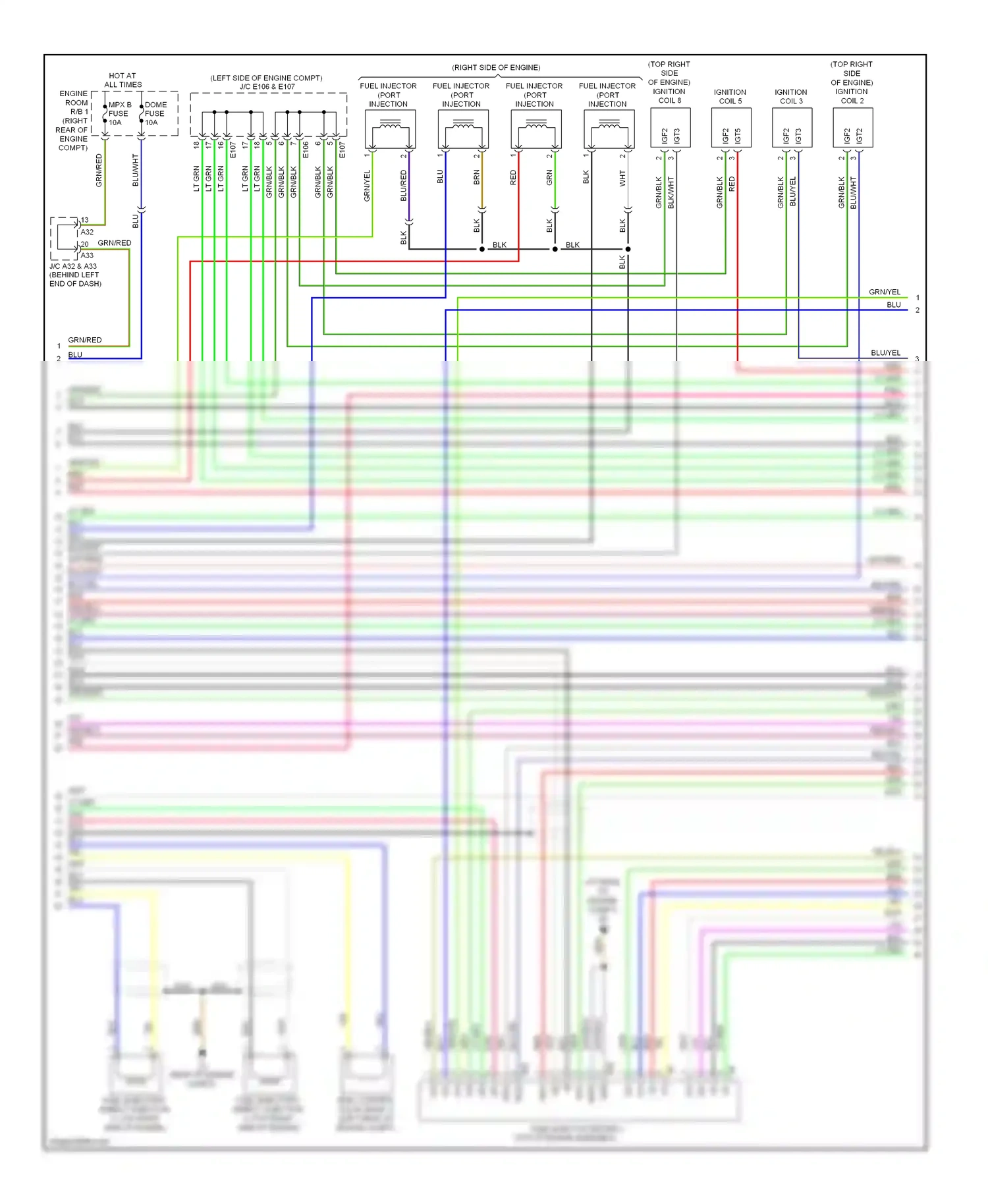 Wiring diagram (right side of engine for Lexus GS III facelift (2007-2011) (2 of 2)