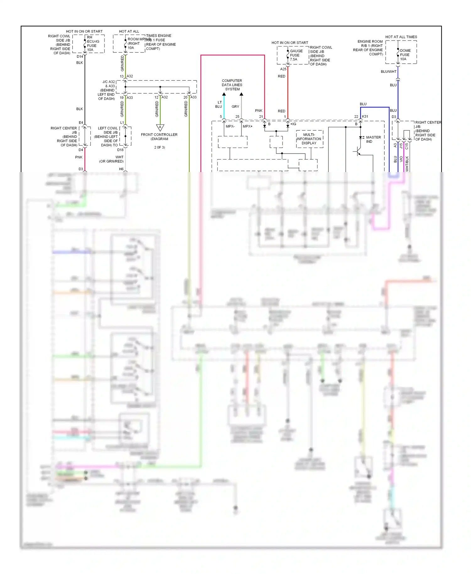 Wiring diagram windshield wiper switch assembly for Lexus GS III facelift (2007-2011) (7 of 19)