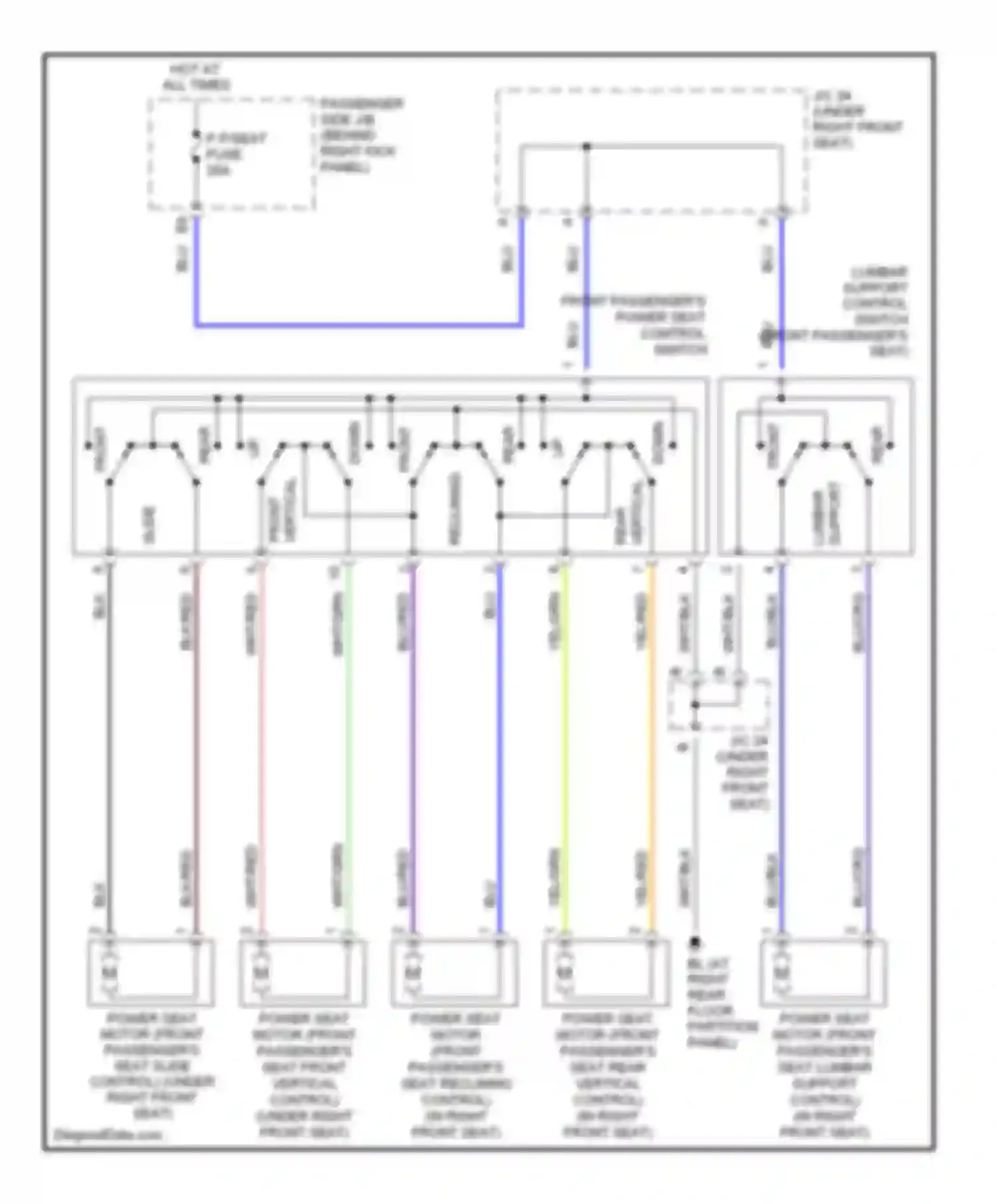 GS Lexus III (2004-2007): Passenger seat circuit
